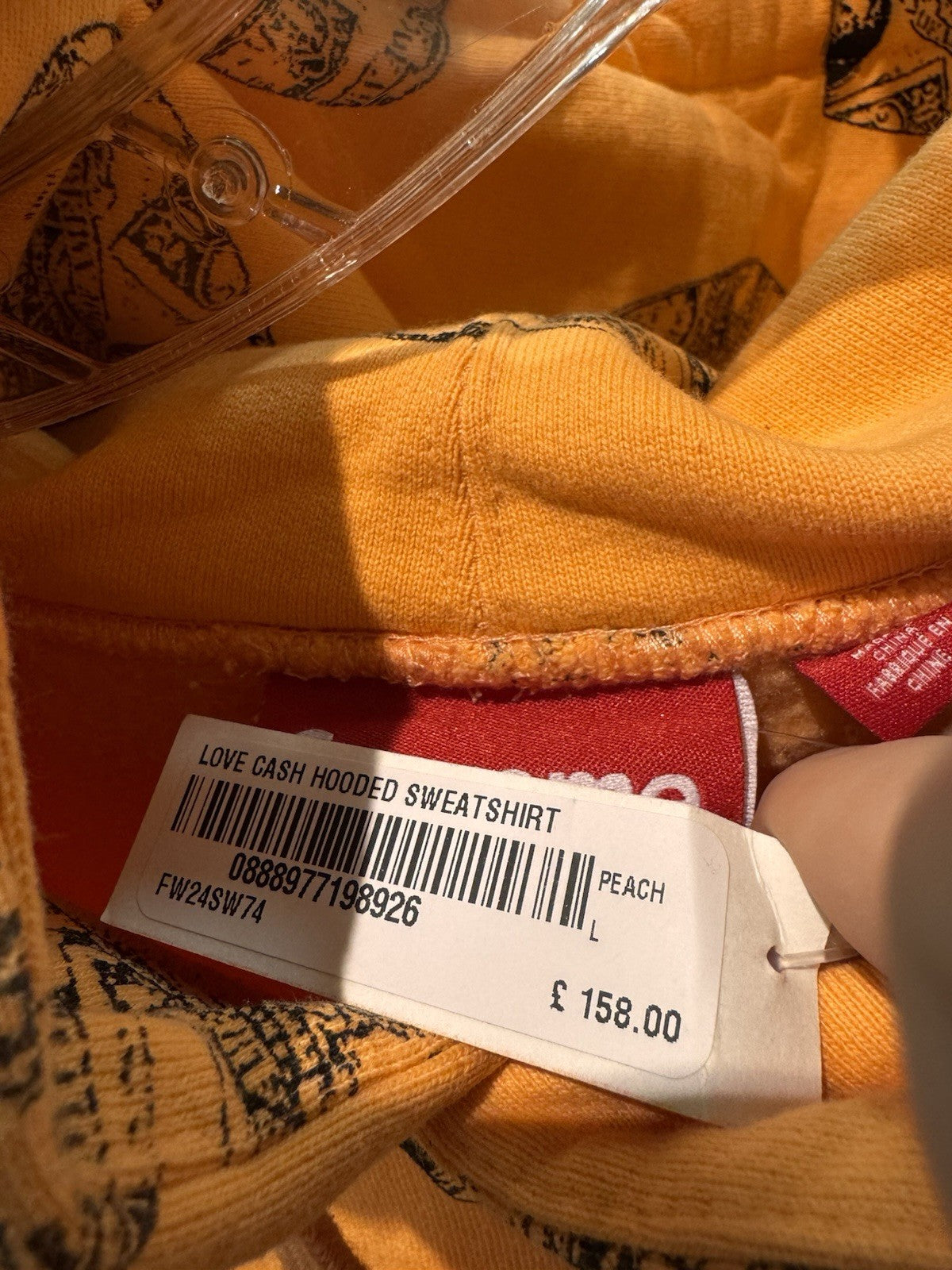 Supreme Love Cash Sweatshirt Peach Size L