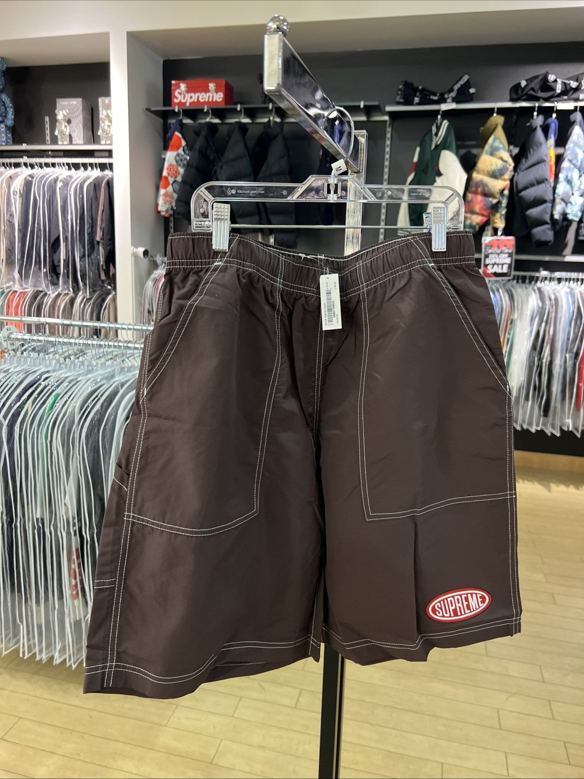 Supreme Nylon Painter Short Dark Brown Sz M