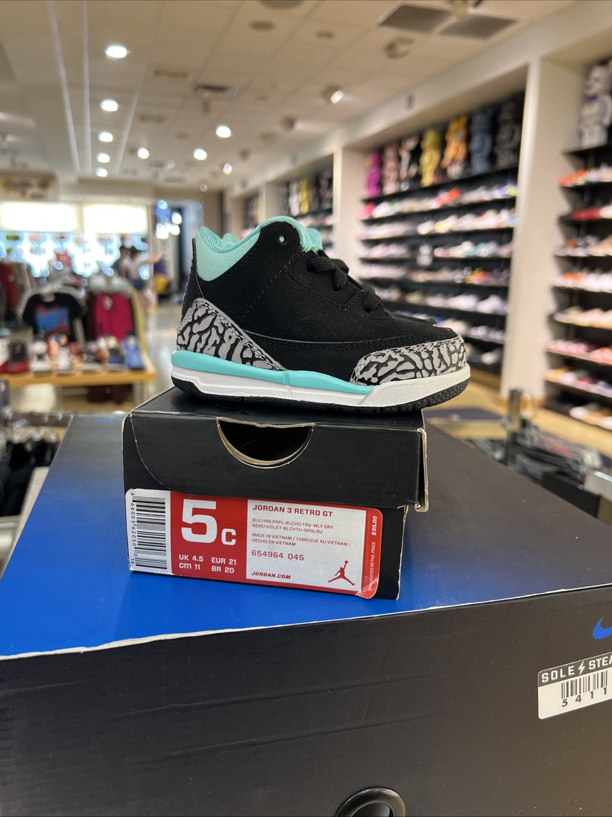 Nike Air Jordan 3 Retro TD Bleached Turquoise Sz 5C