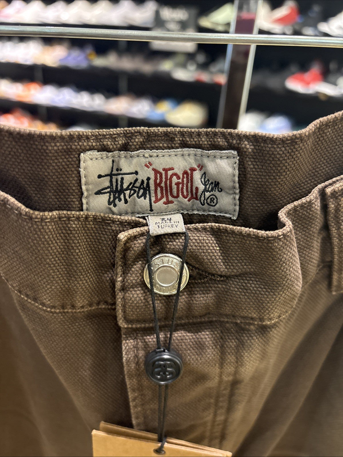 Stussy Big Ol Jean Washed Canvas Brown Size 34