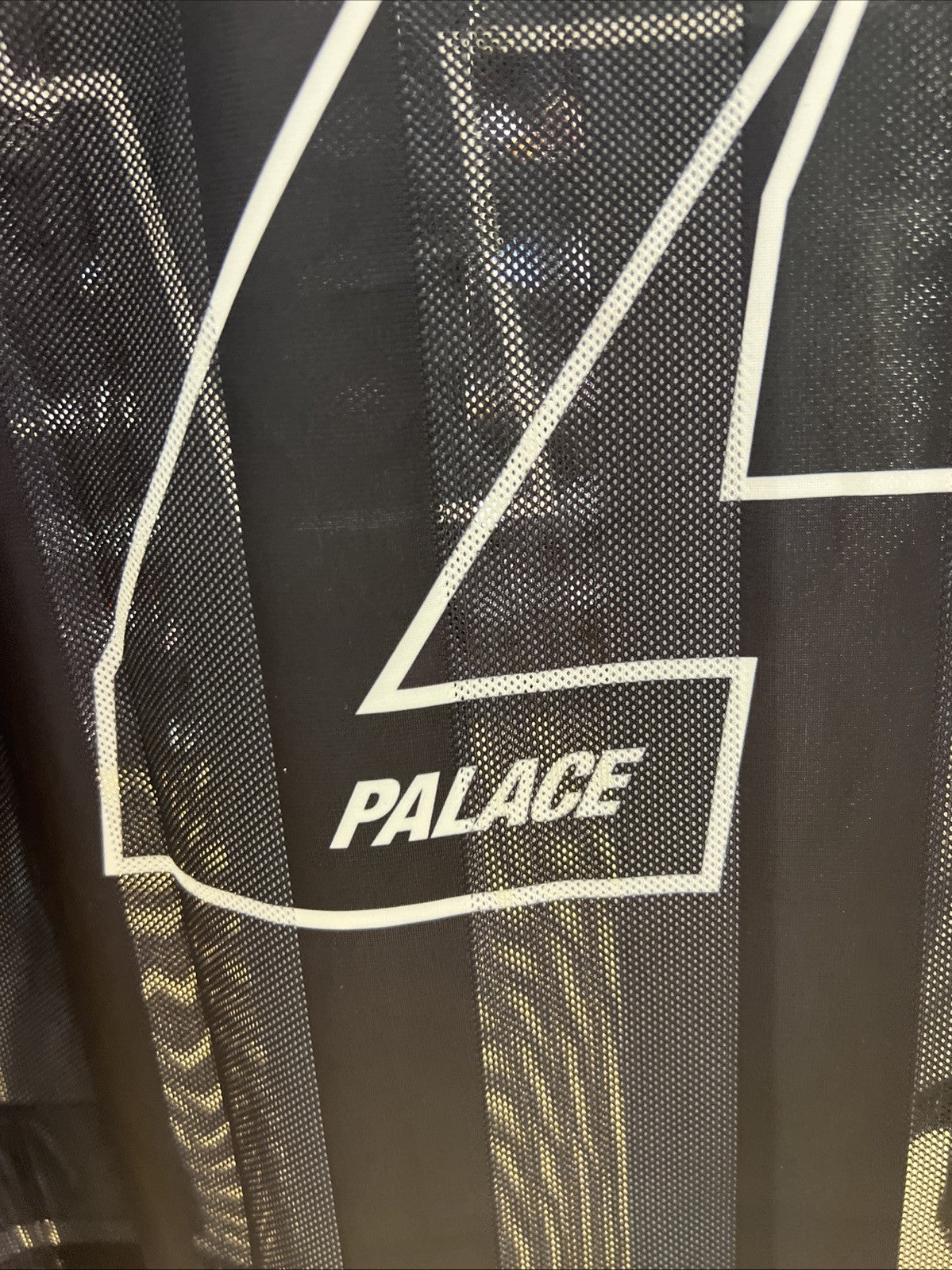 Palace Black Meshy Stripe Jersey SZ M