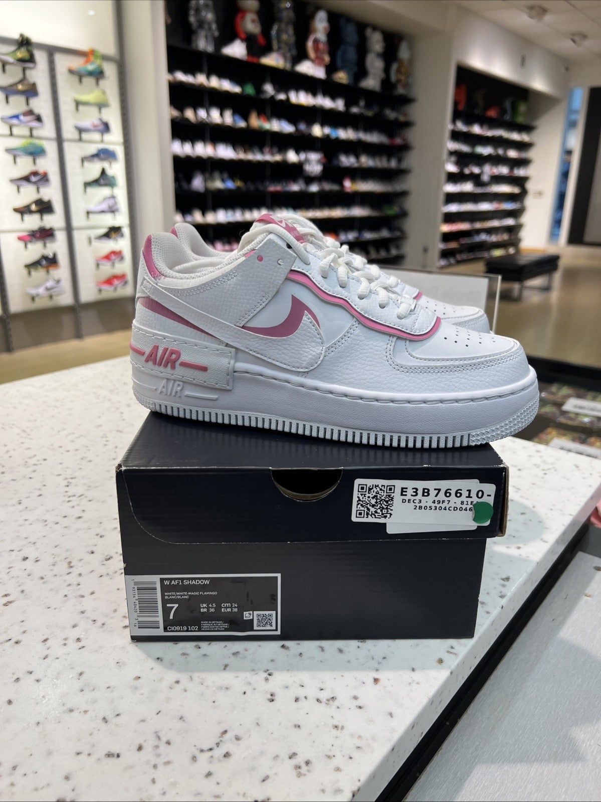 Nike Air Force 1 Shadow White Magic Flamingo Womens Sz 7