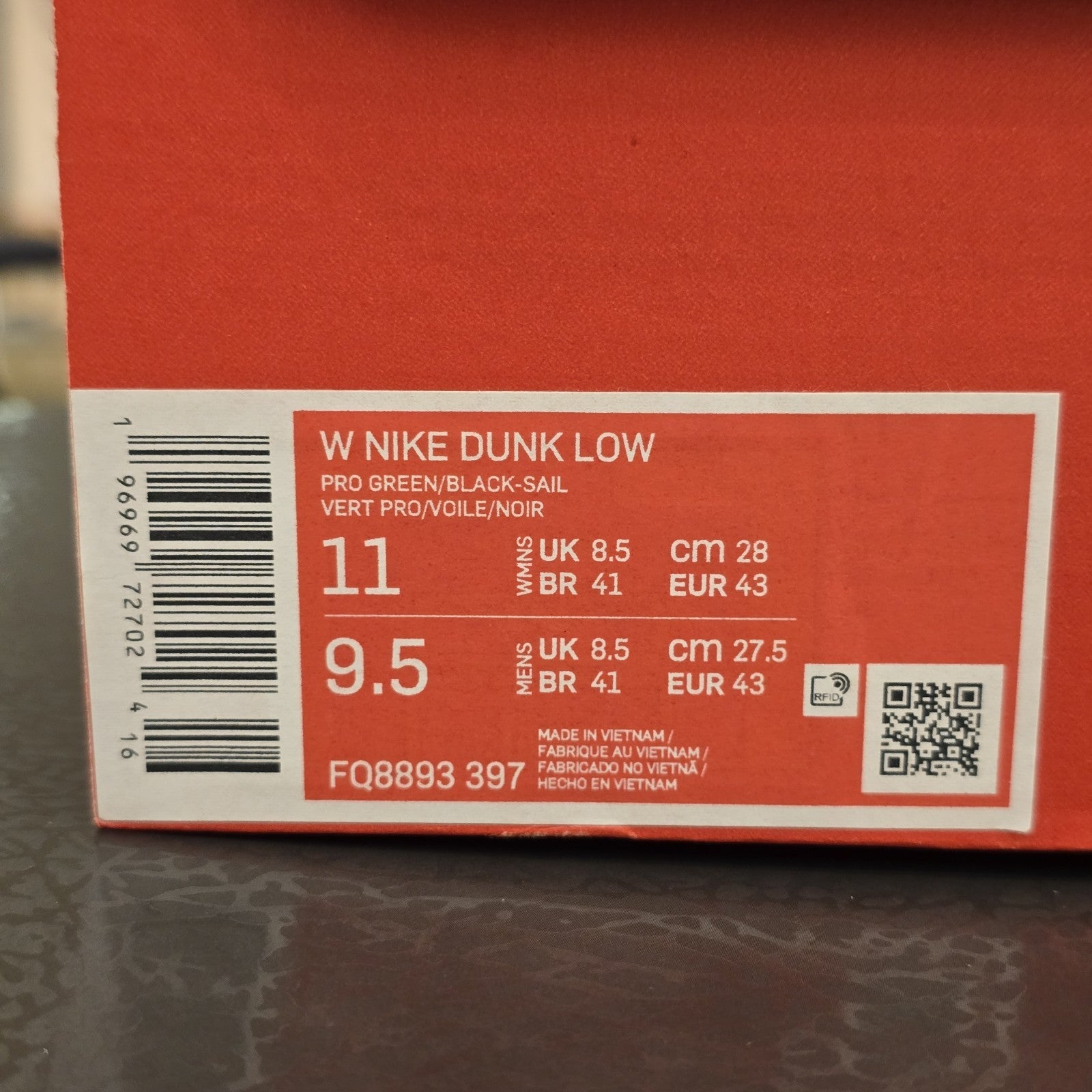 Size 11 - Nike Dunk Low Green Snake Women's