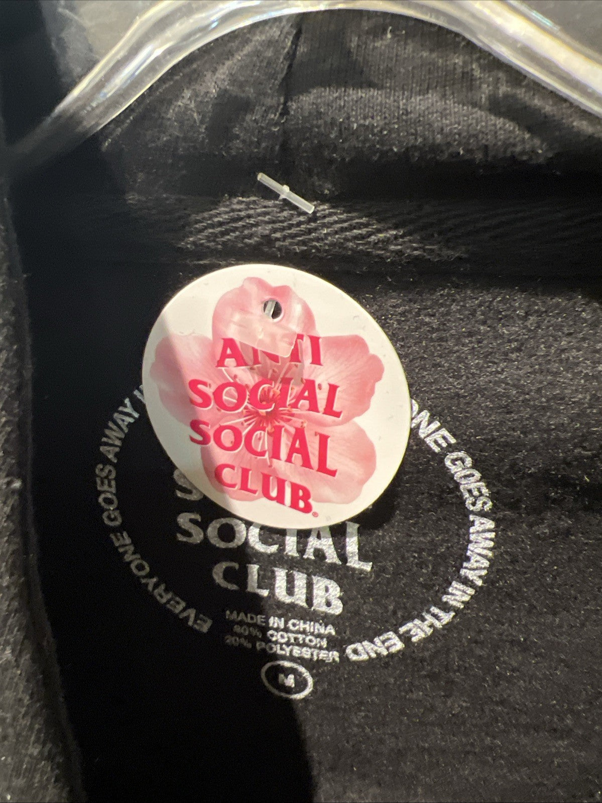 Anti Social Social Club Low Brow Hoodie Black Sz M