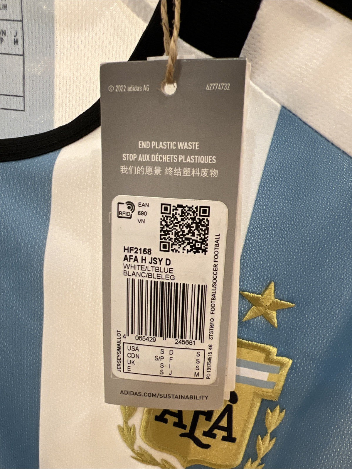 Adidas 2022 Argentina Home Jersey