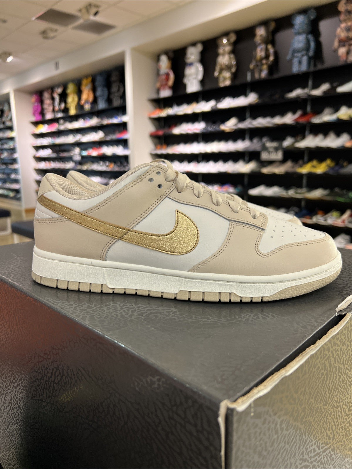 Nike Dunk Low 'Phantom Metallic Gold' Womens Sz 10.5/9M NO BOX