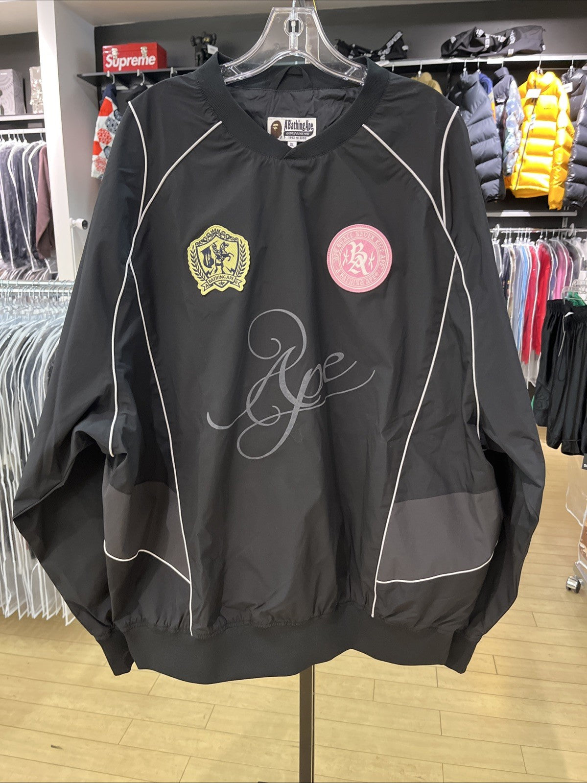 Bape Multi Logo Relaxed Fit Pullover Sz XL