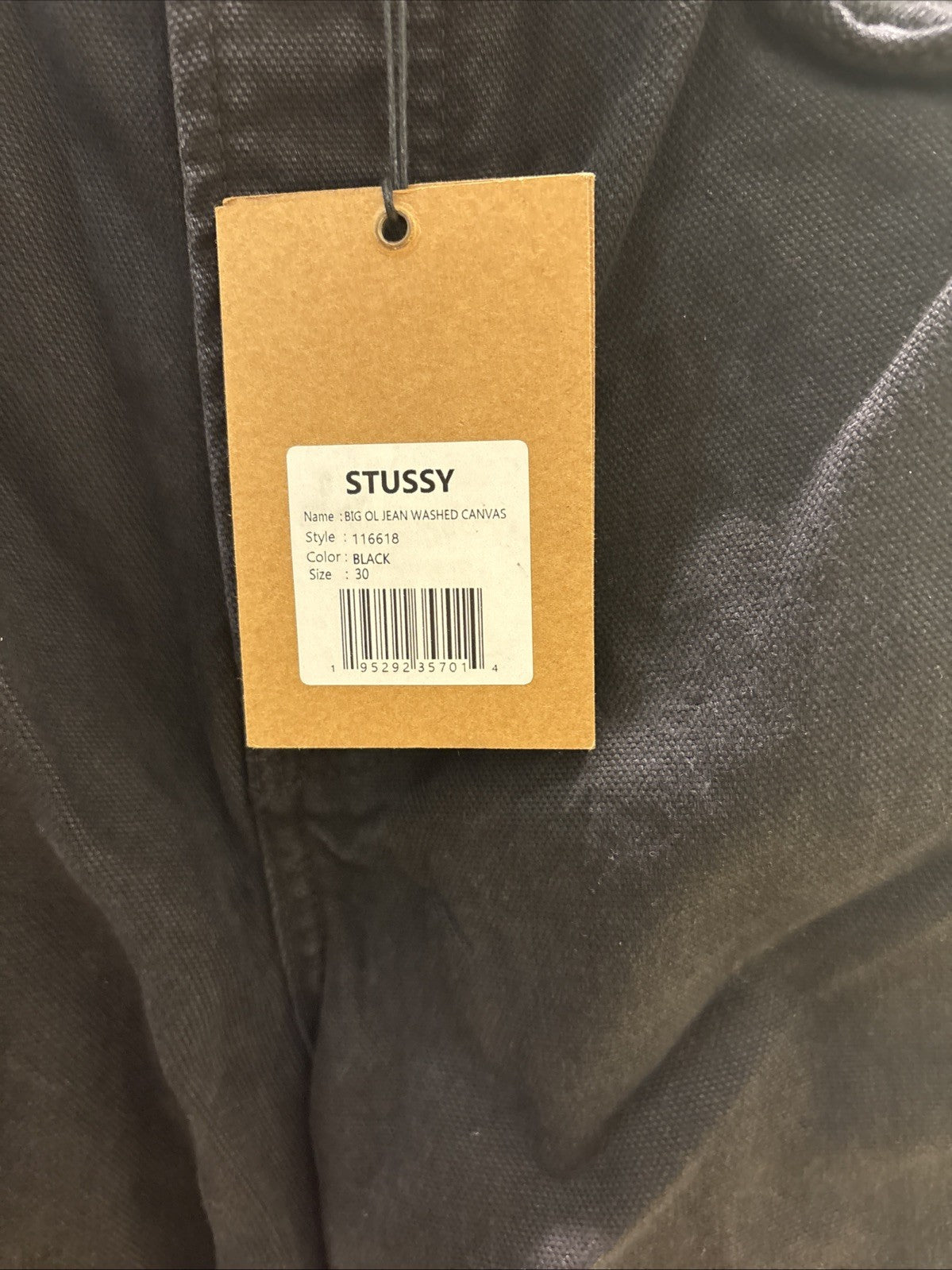 Stussy Big Ol Jean Washed Canvas Black