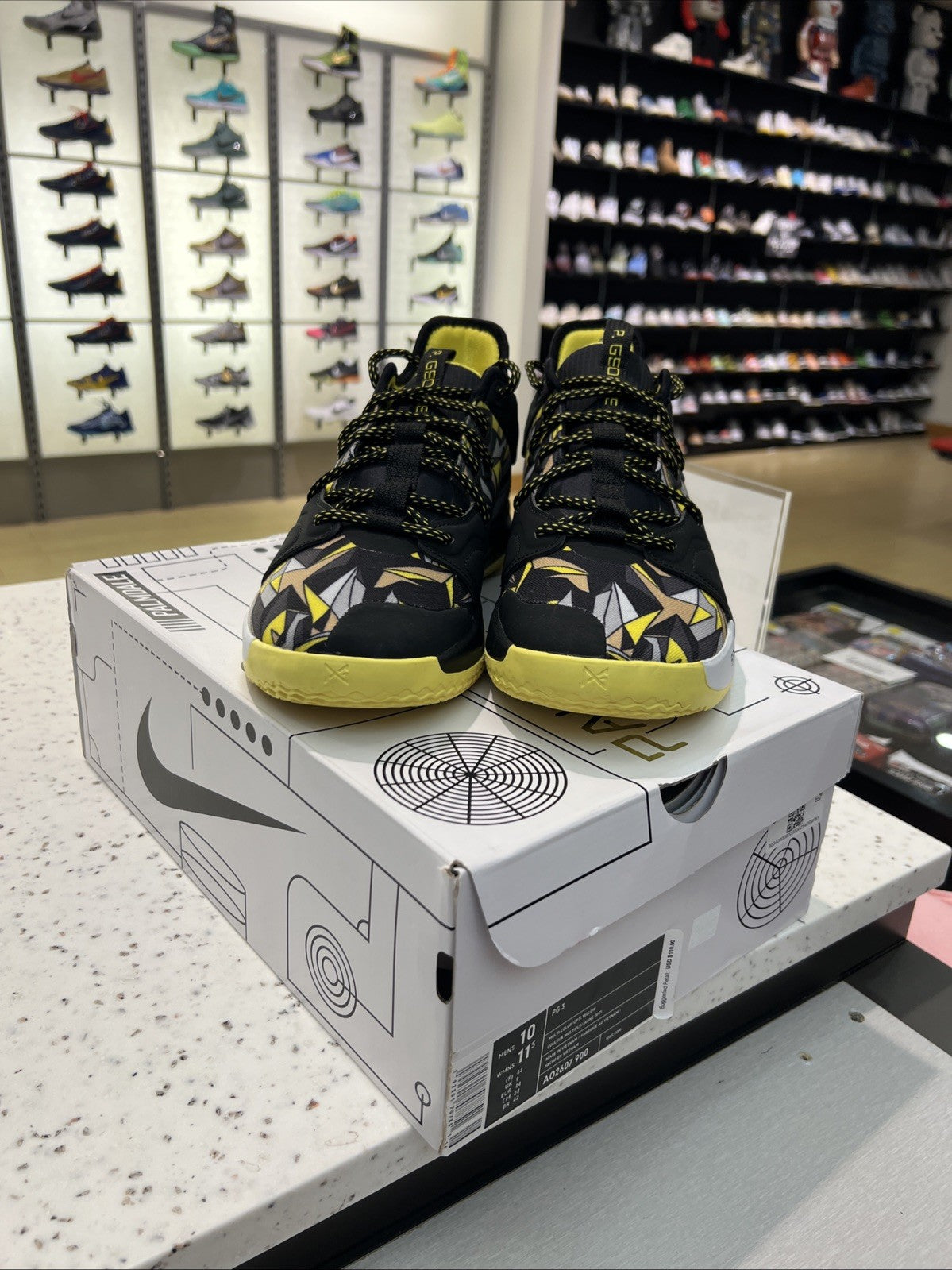 Nike PG 3 Mamba Mentality Black Yellow Sz 10