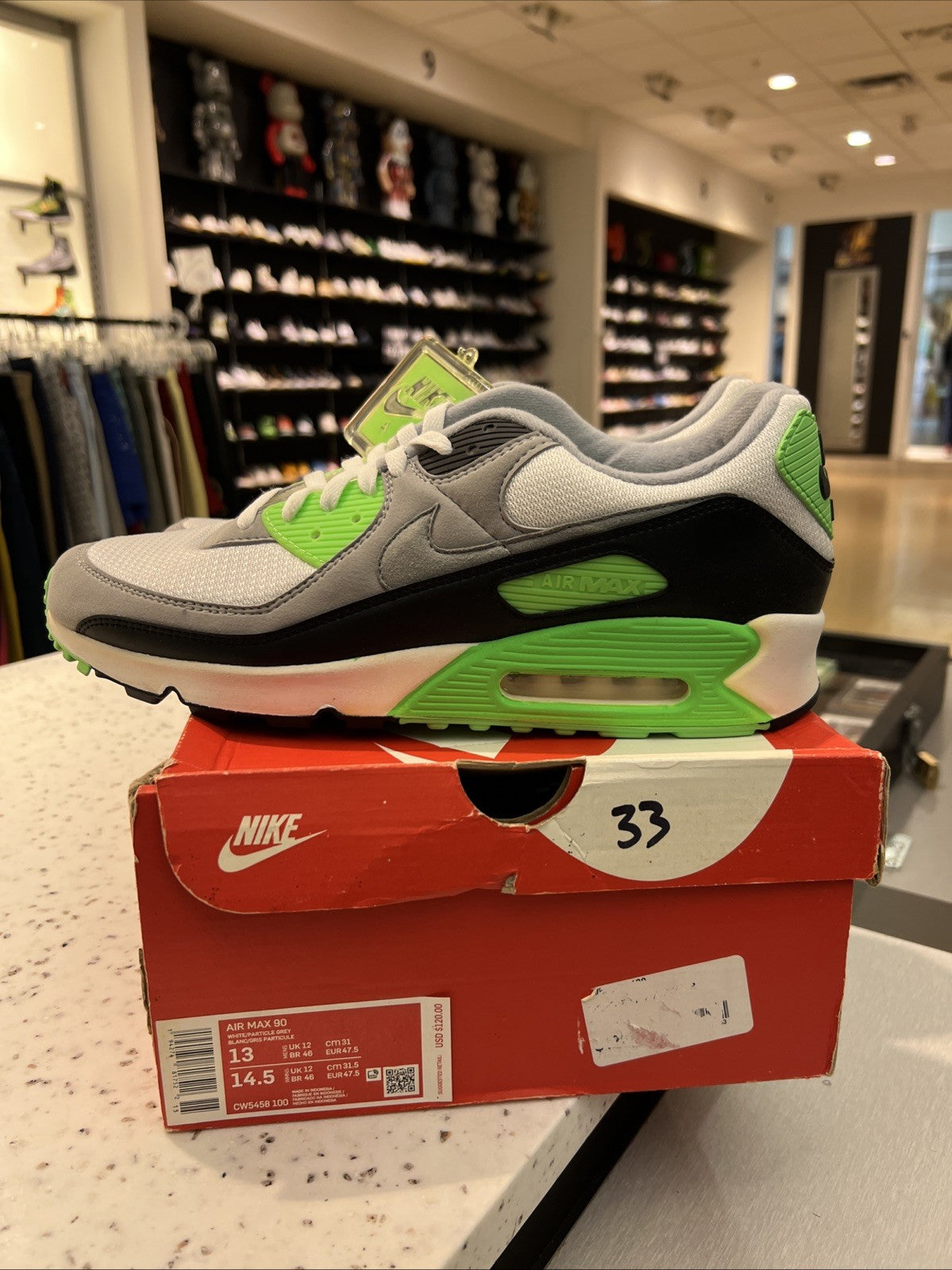 Nike Air Max 90 Recraft Green White Sneaker Sz 13 DEFECT