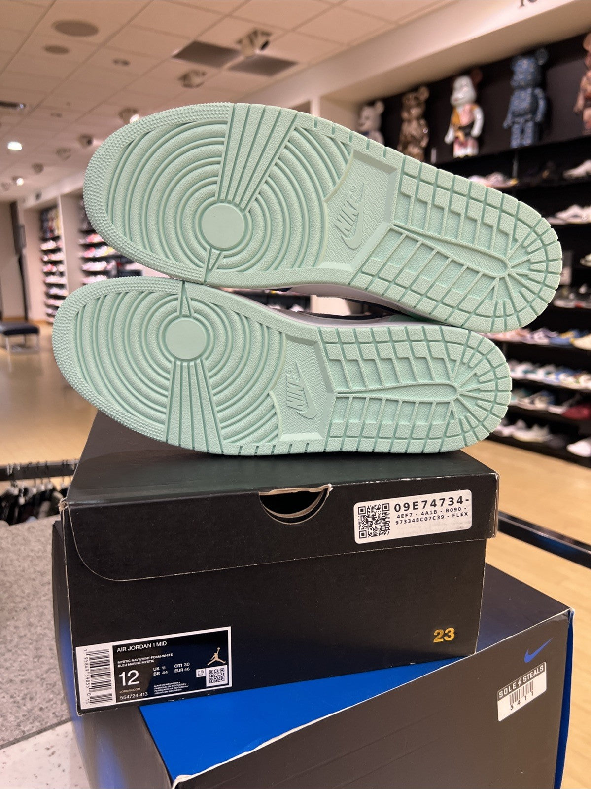 Jordan 1 Mid Blue Mint Sz 12 DEFECT