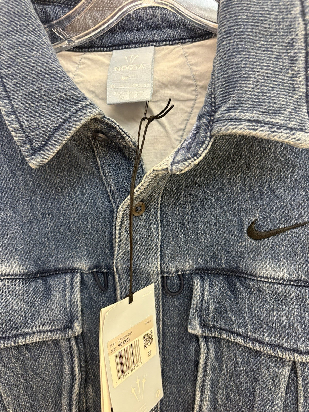 Nike × NOCTA Opal Lily Pad Denim Shirt Blue Denim Size XS