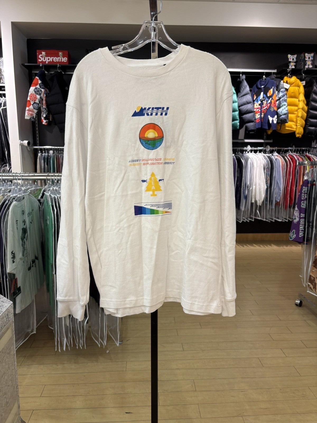 Kith Diagram L/S Tee White Size Medium