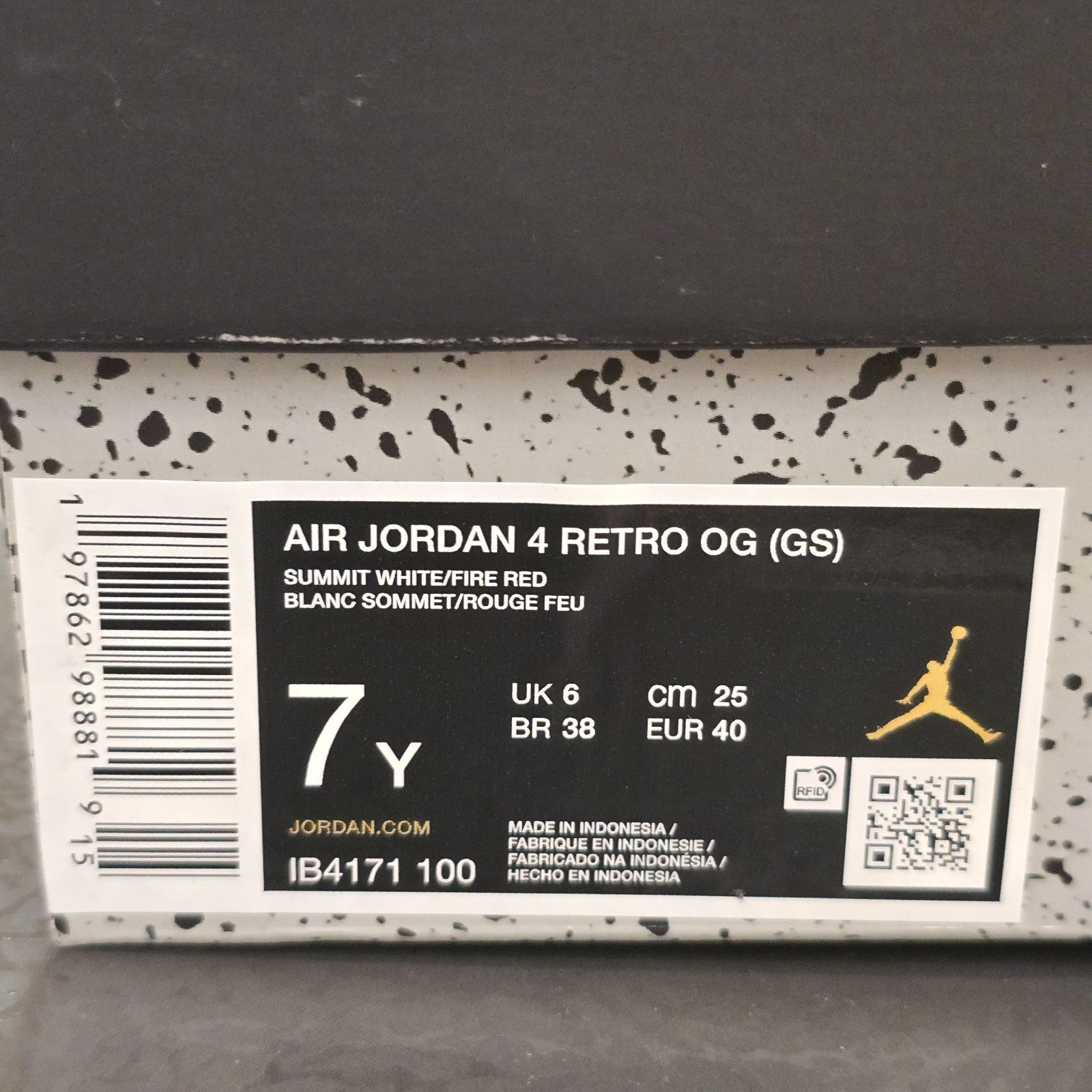 Size 7Y - Air Jordan 4 Retro OG White Cement