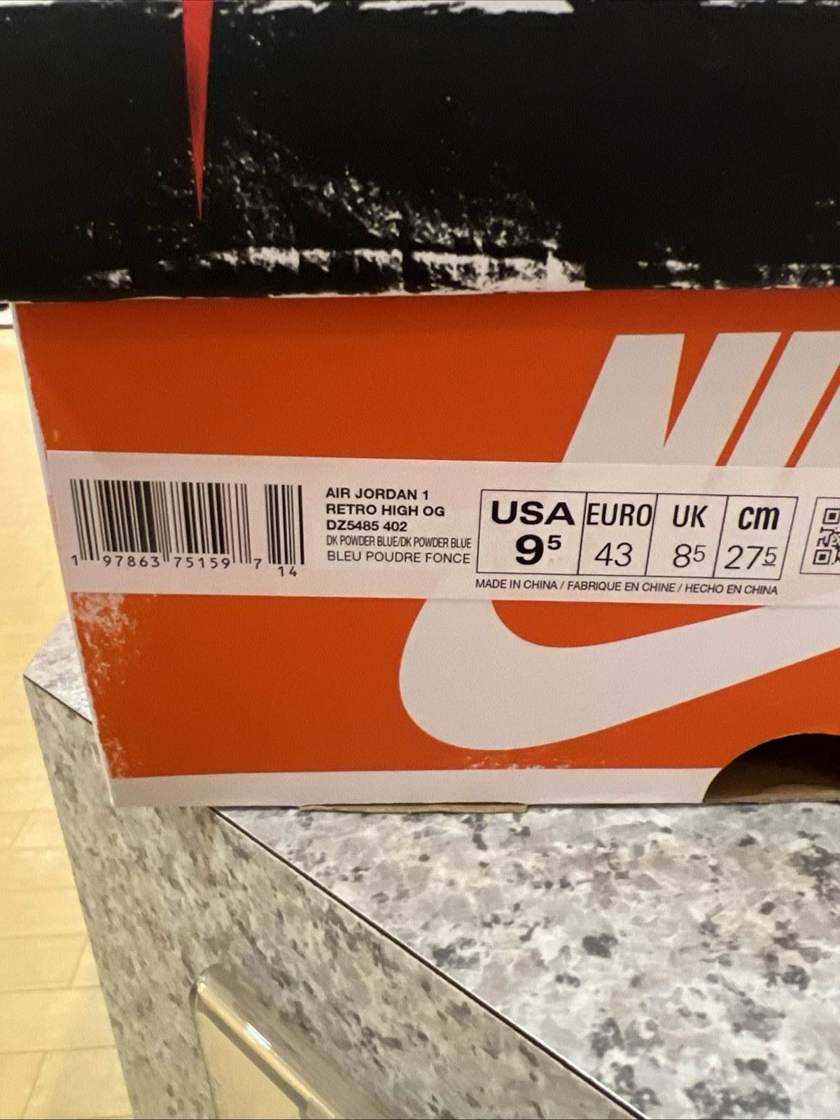 Air Jordan 1 Retro High OG UNC Reimagined Size 9.5
