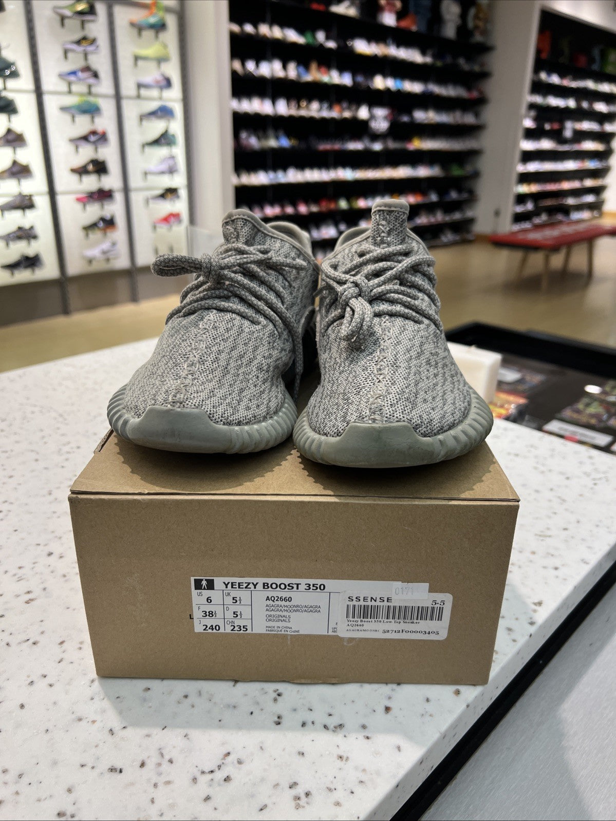 adidas Yeezy Boost 350 V1 Moonrock Grey AQ2660 Sz 6 USED