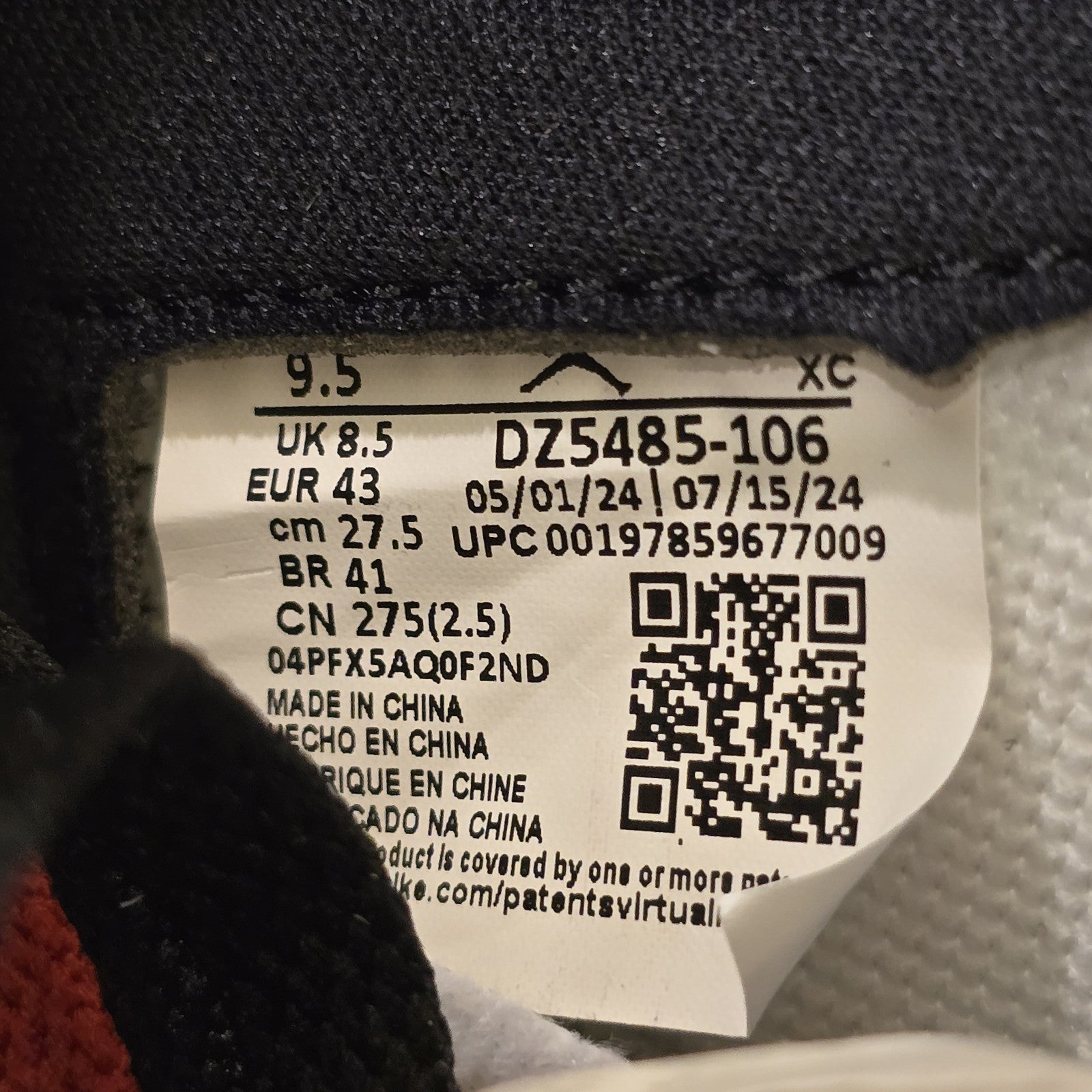 Size 9.5 - Air Jordan 1 Retro OG High Black Toe Reimagined