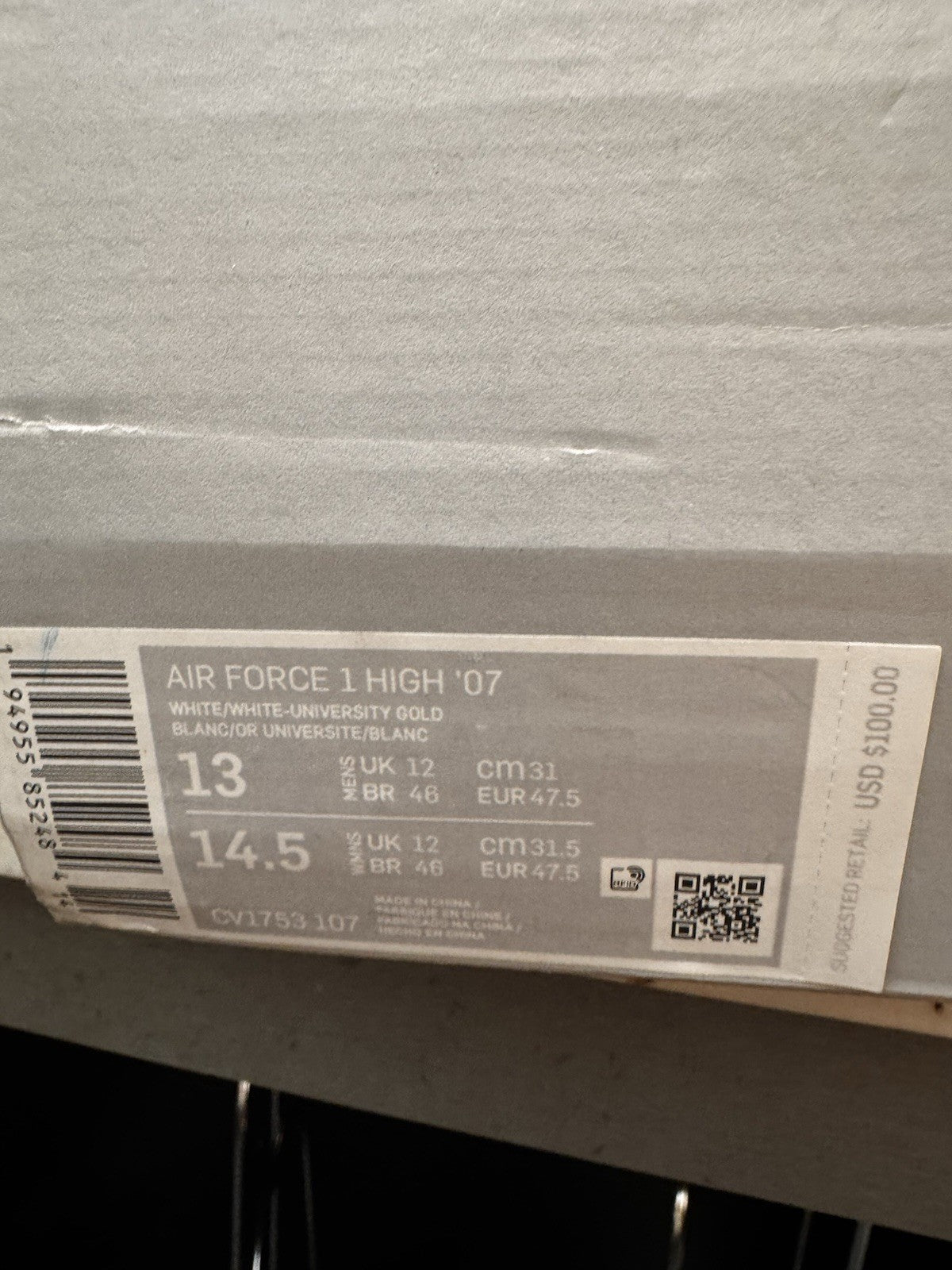 Nike Air Force 1 '07 High Laser Orange Size 13