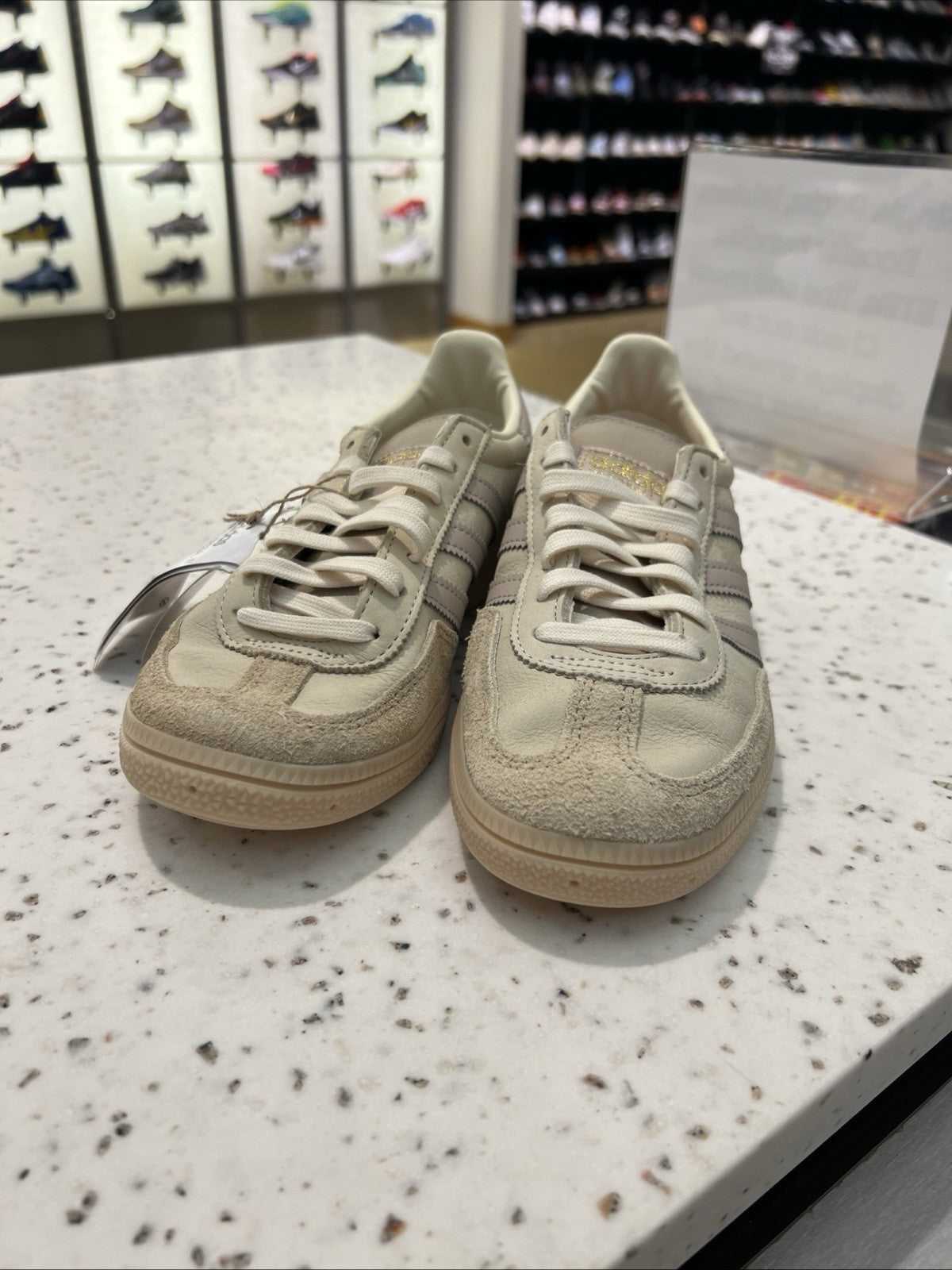 Adidas Handball Spezial 'Cream White Wonder Beige' Womens Sz 5.5 NO BOX / DEFECT