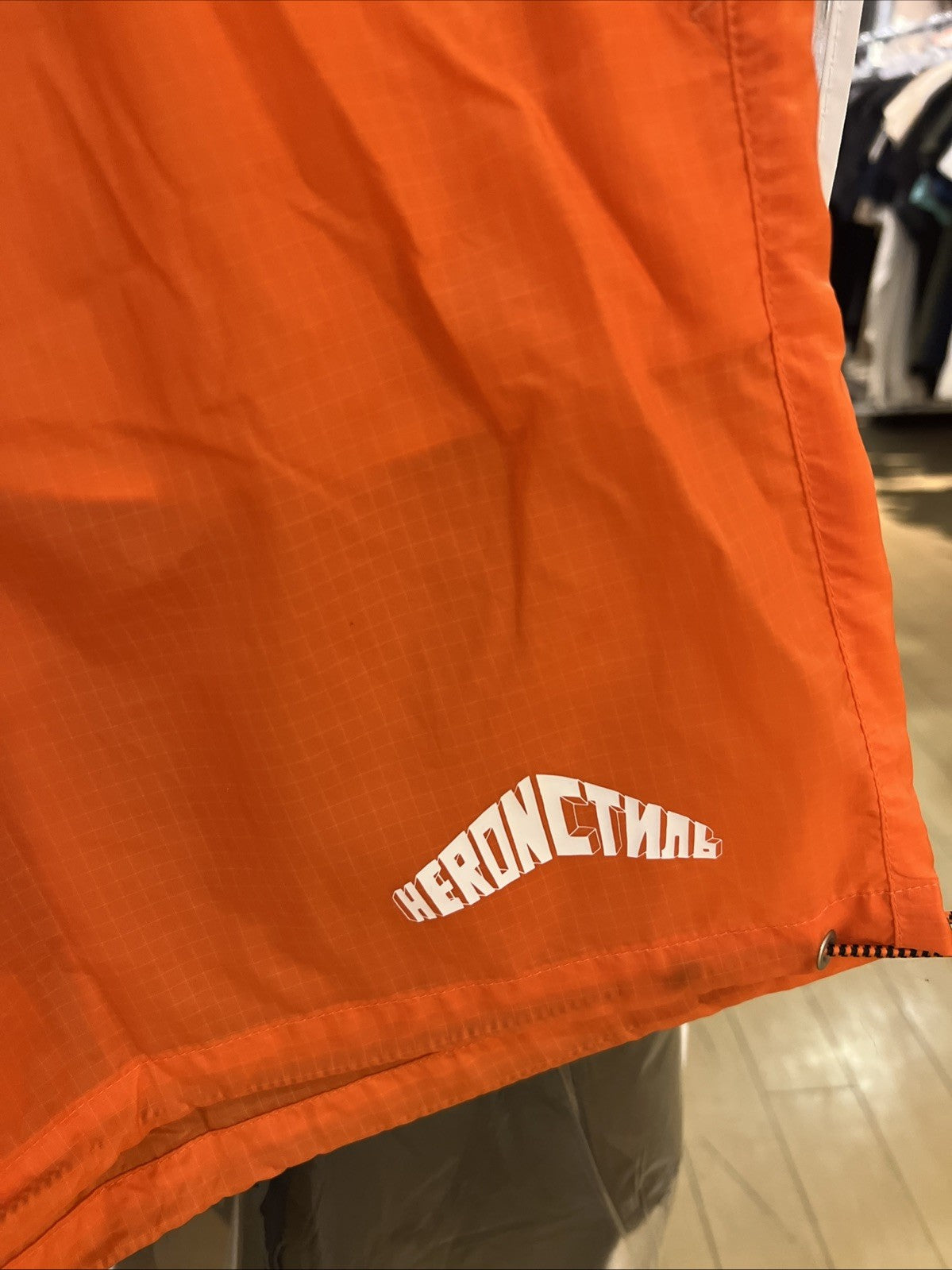 Heron Preston Orange White Swim Ripstop Sz S