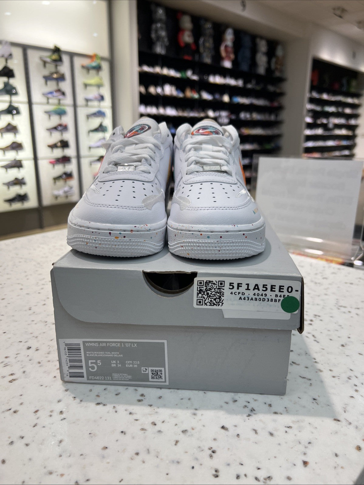 Nike Air Force 1 ‘07 LX White/Washed Teal Womens Sz 5.5