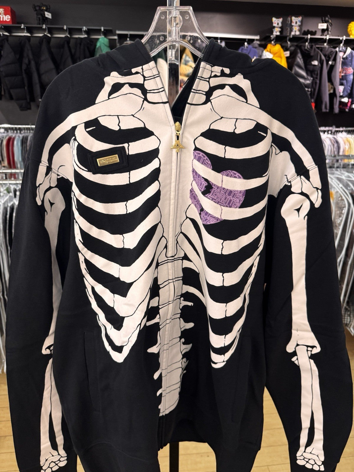 LRG Dead Serious Zip Up Skeleton Hoodie Black 2021 Size XXL.