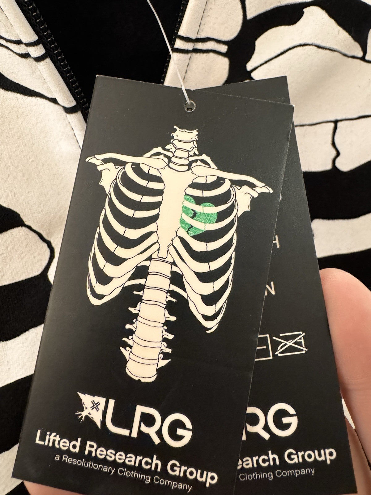 LRG Dead Serious Zip Up Skeleton Hoodie Black 2021 Size XXL.