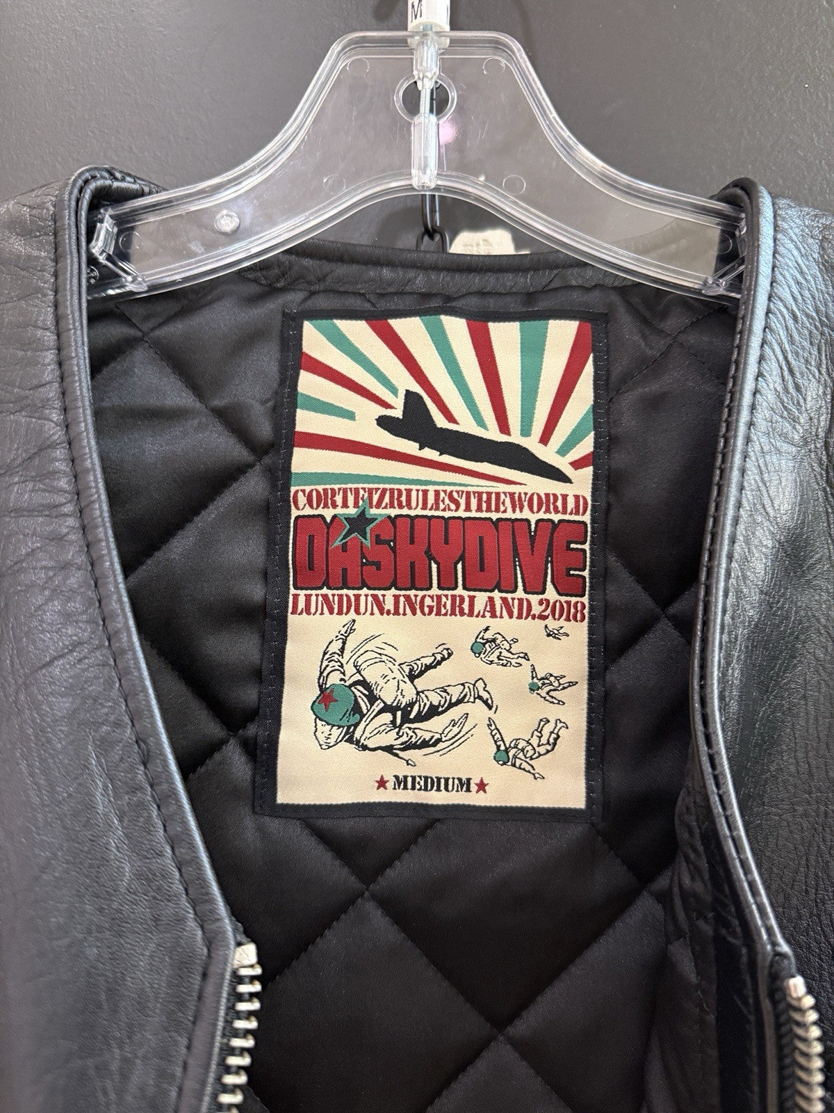 Corteiz “Da Skydive Vest” 100% Leather Sz M