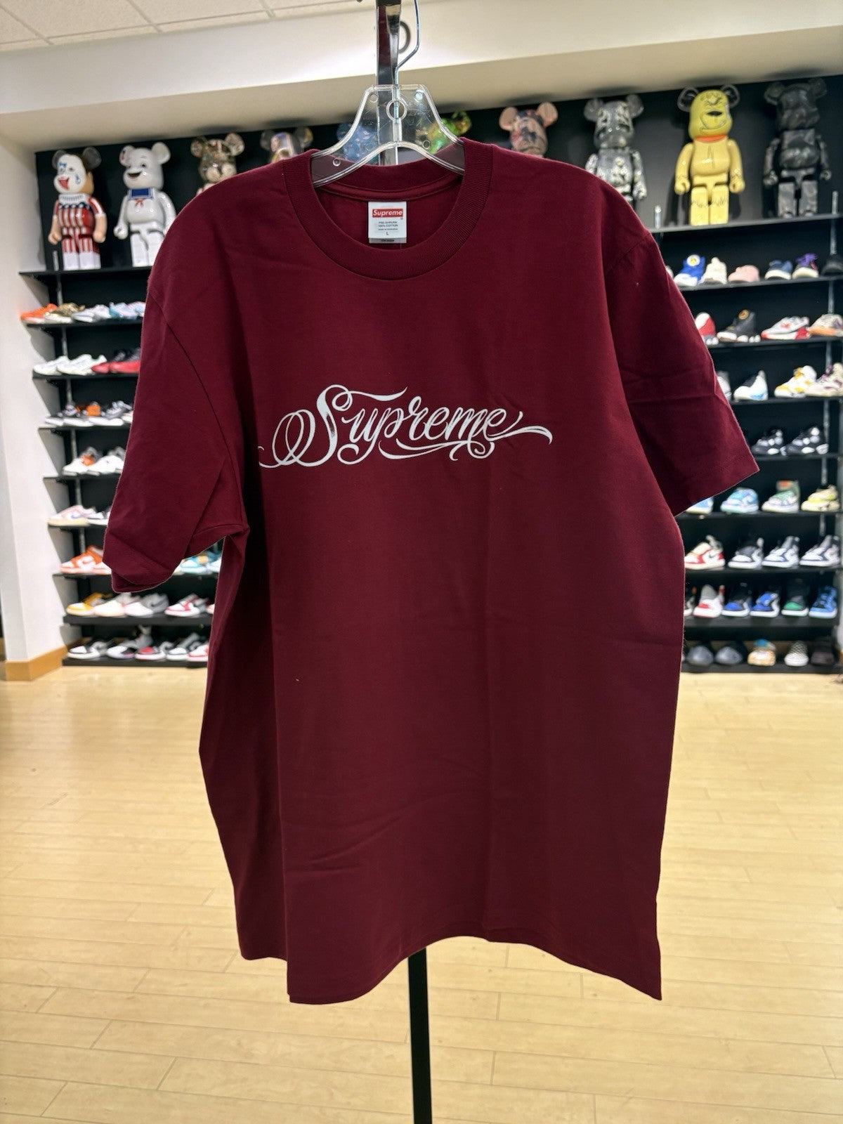 Supreme Script Tee Cardinal Size Large
