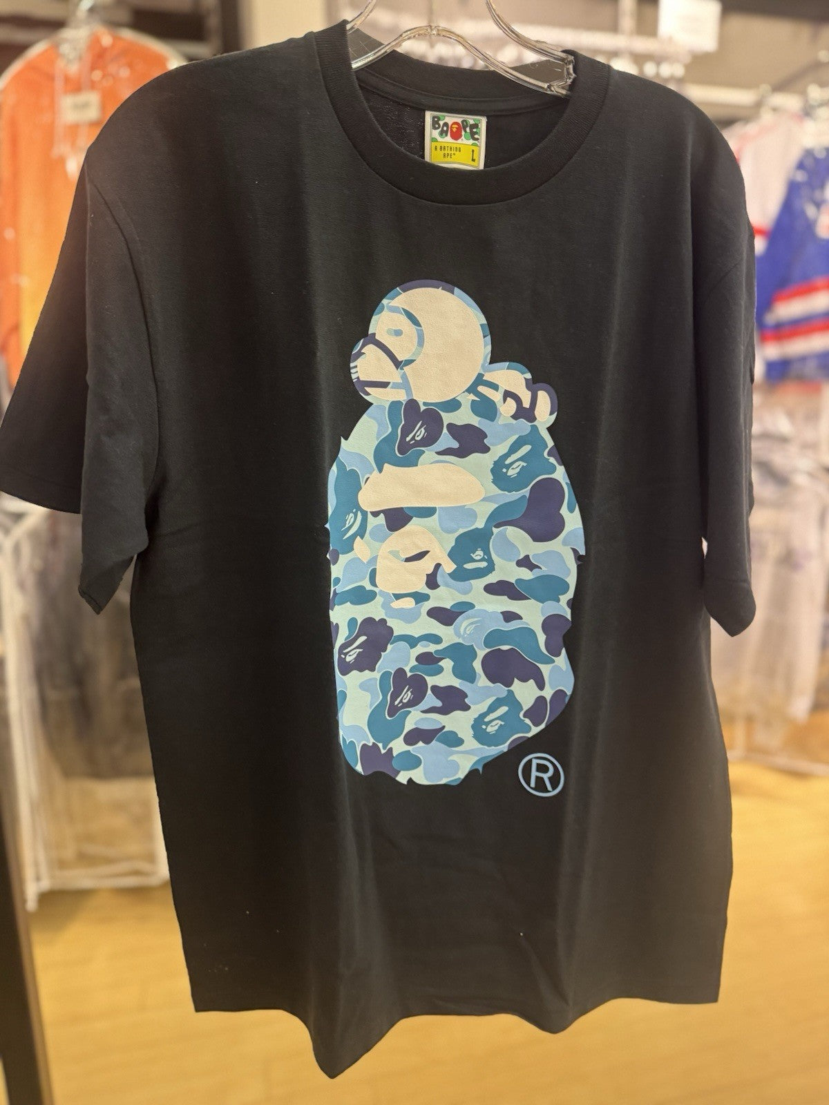 Bape ABC Camo Milo On Big Ape Tee SZ Large