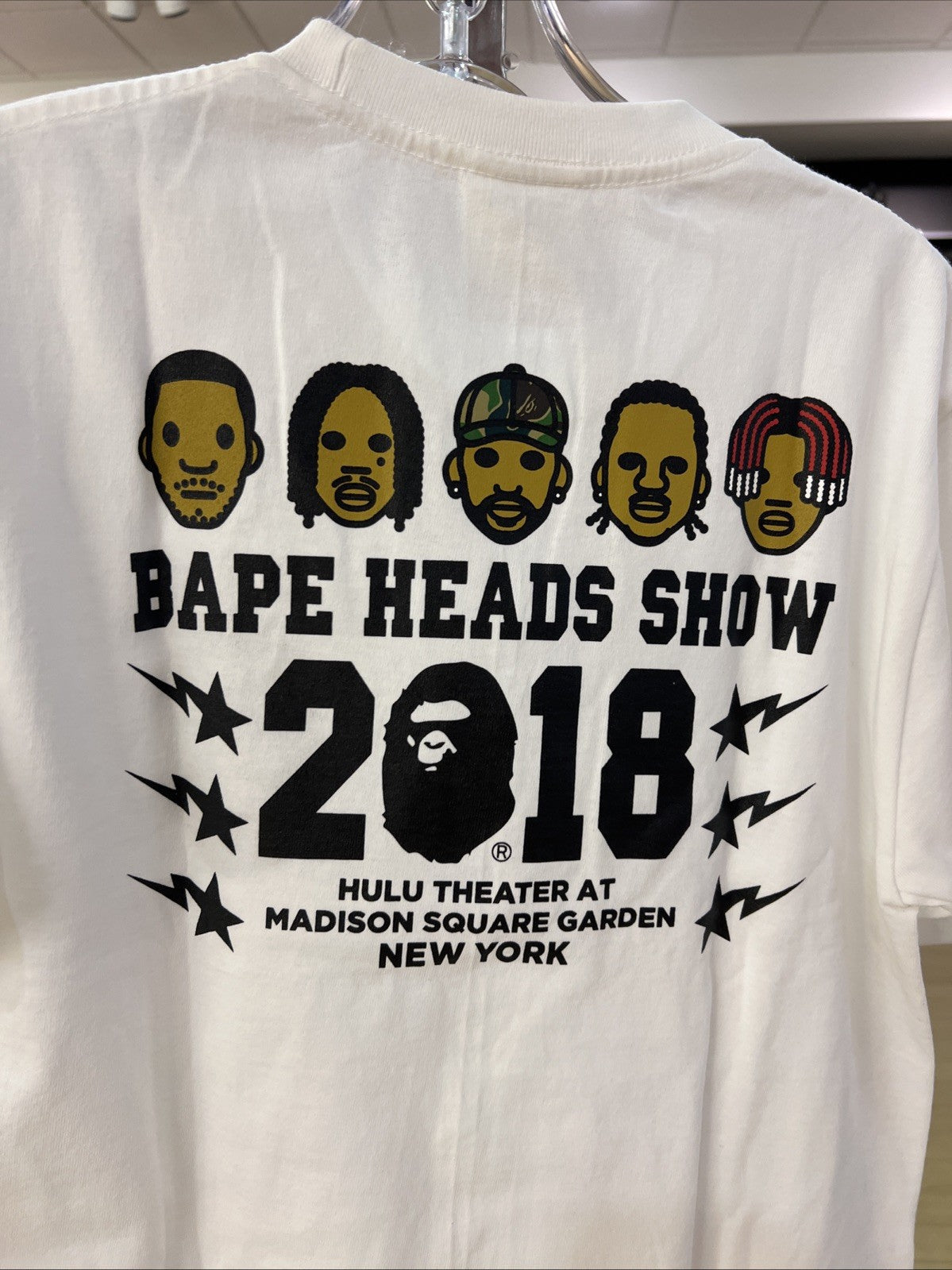 Bape 2018 Bape Head Tour T Shirt White Sz S