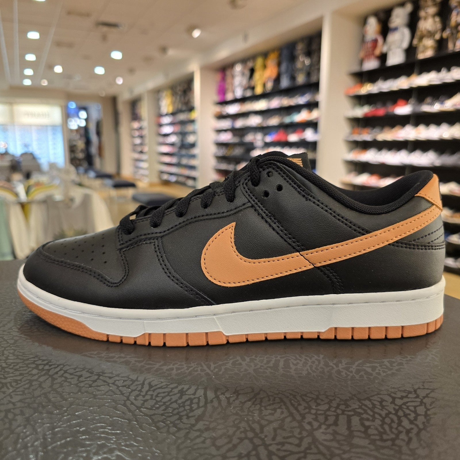 Size 9.5 - Nike Dunk Low Black Amber Brown