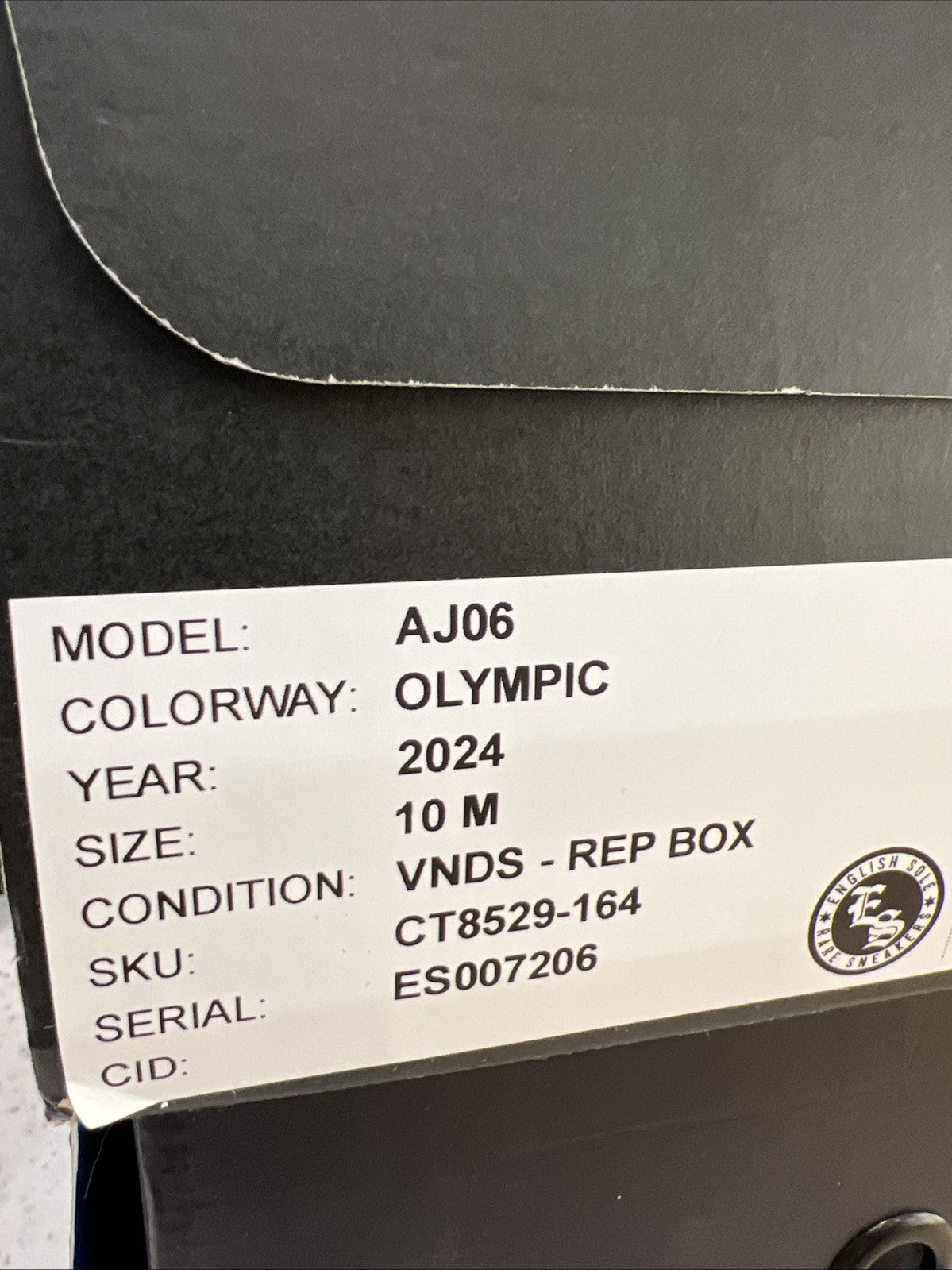 Air Jordan 6 Retro Olympic High Top 2024 Sz 10 USED REP BOX