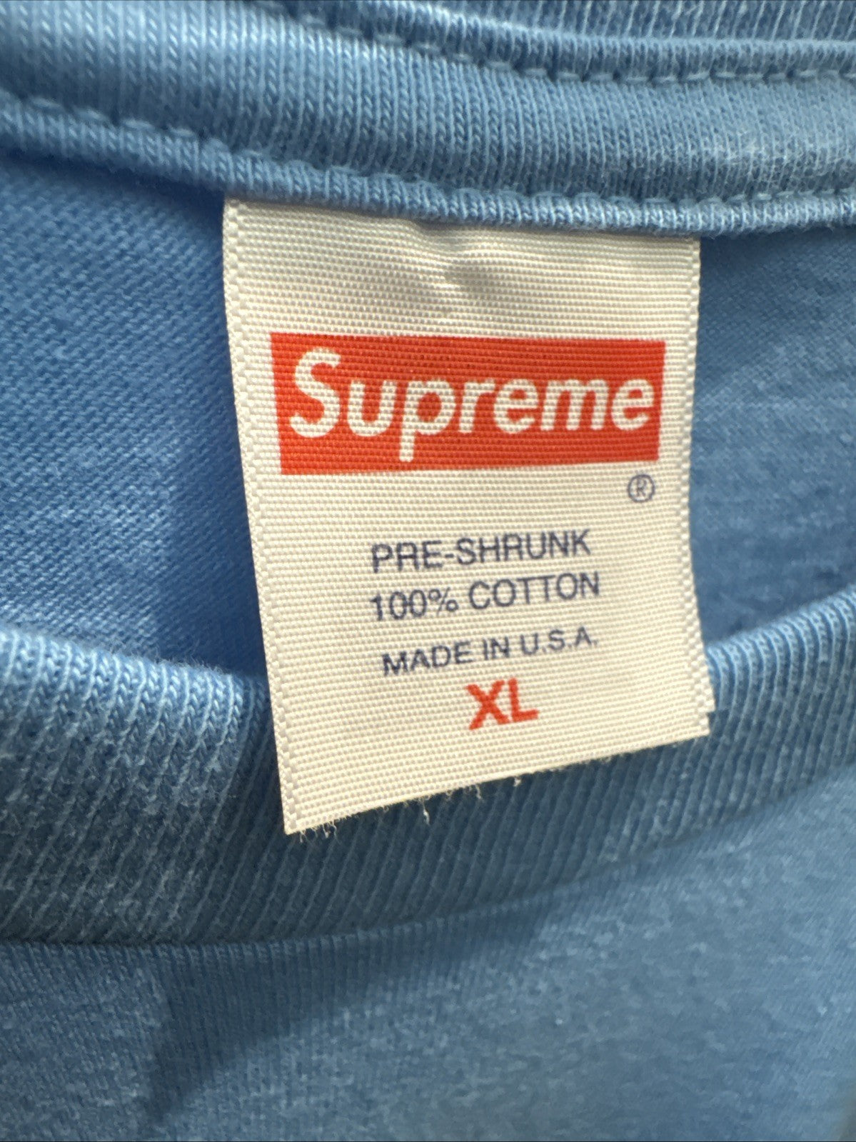 Supreme Varsity Tee Bright Blue Size XL