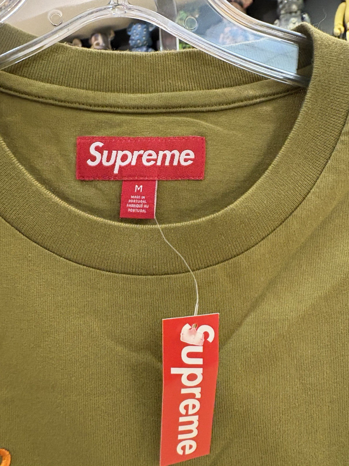 Supreme Cursive S/S Top Dusty Olive Size Medium