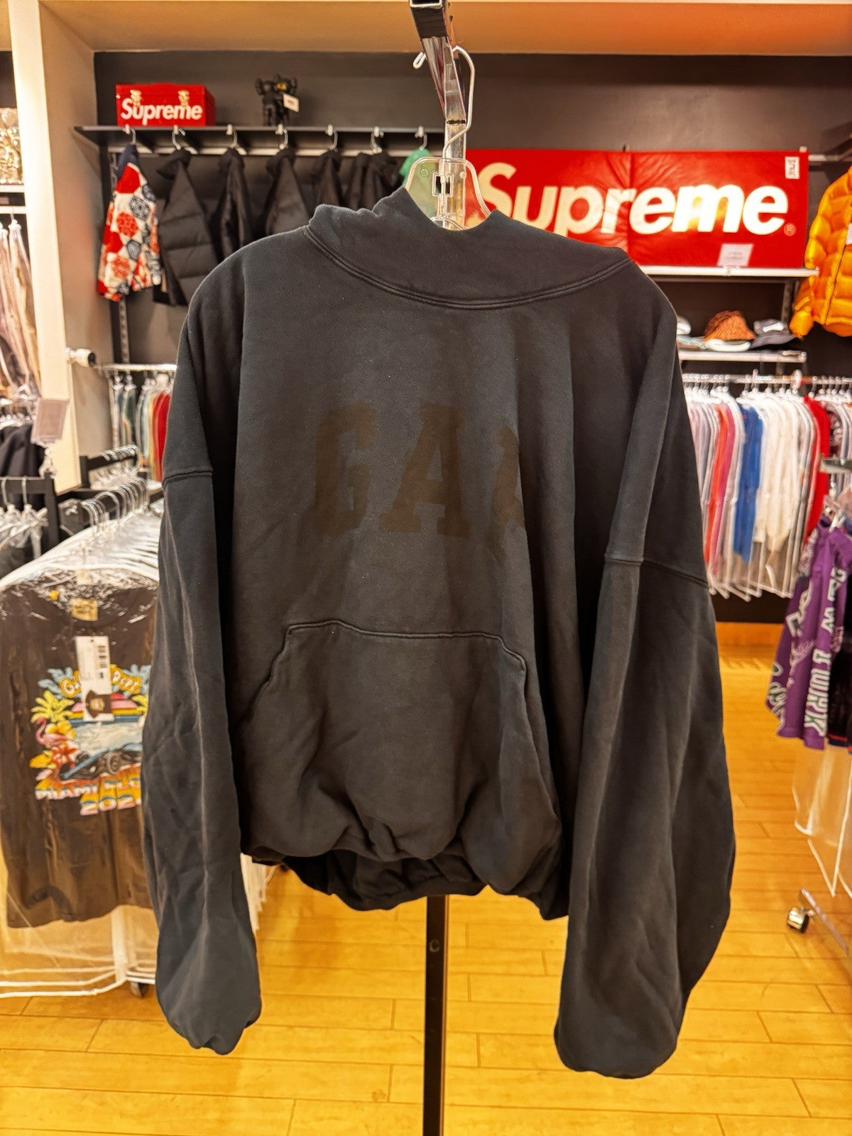 Yeezy Gap Engineered by Balenciaga Dove Hoodie Washed Black (Size Small)