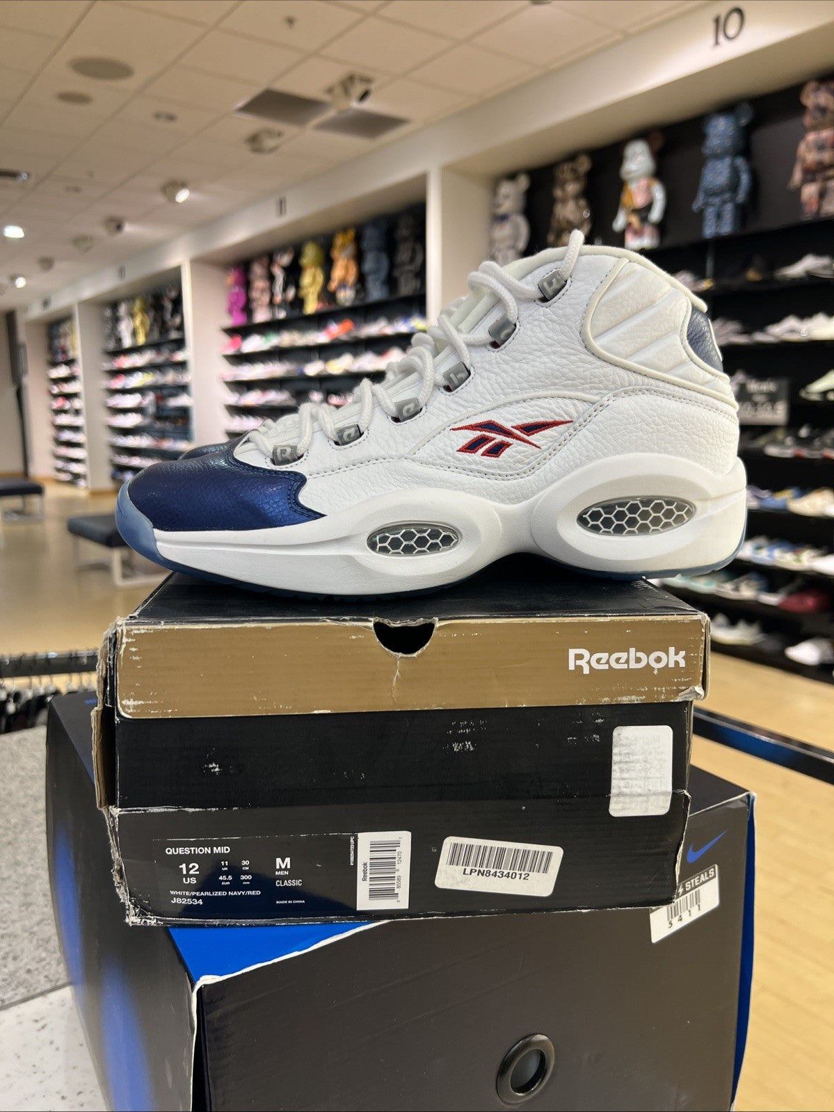 Reebok Question Mid 2016 Blue Toe Sz 12