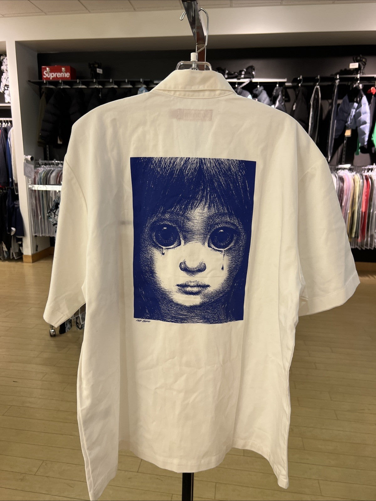 Supreme Margaret Keane Teardrop Work Shirt White Sz L