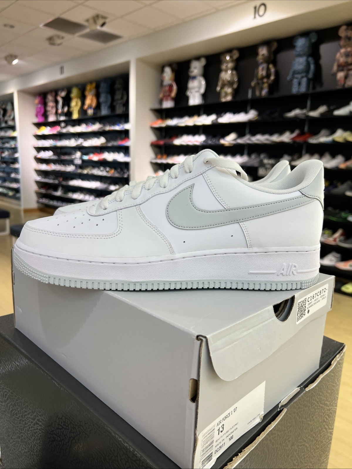 Nike Air Force 1 Low '07 White Light Smoke Grey Sz 13
