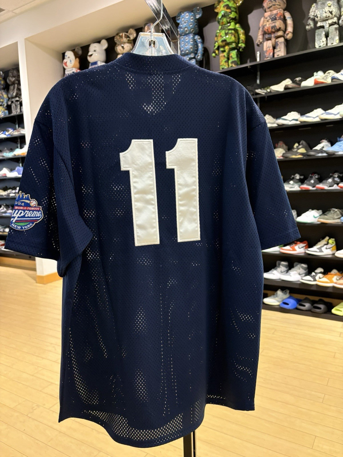 Supreme S Logo Baseball Henley Navy Size Medium