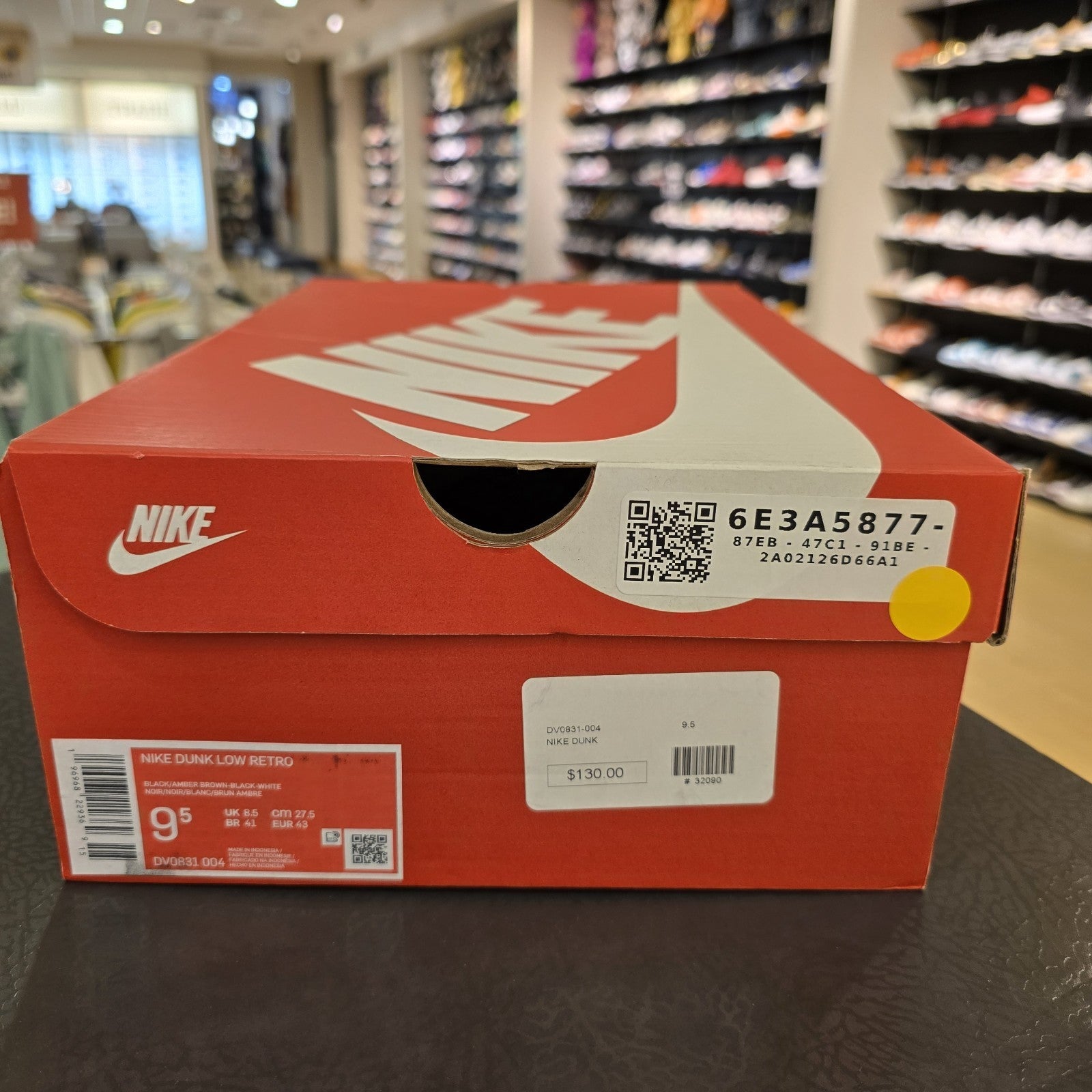 Size 9.5 - Nike Dunk Low Black Amber Brown