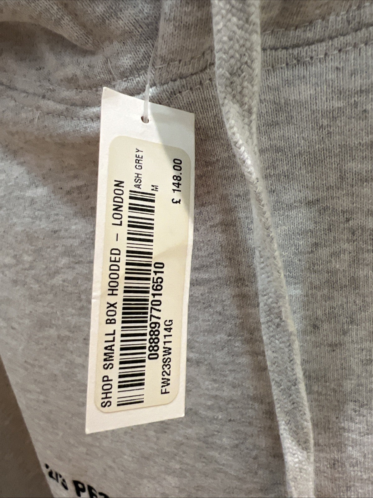 Supreme Hoodie Small Box Logo Sweatshirt London Shop Gray Sz M