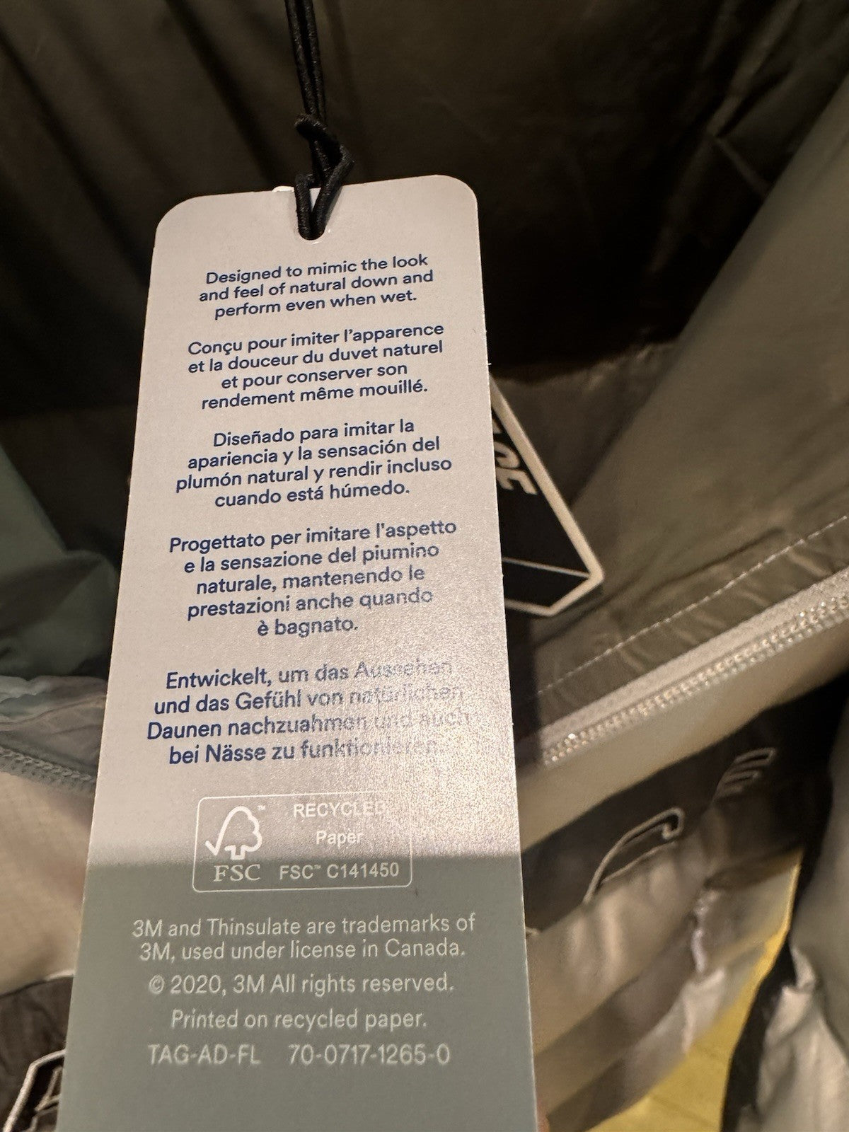 Palace Ripstop Arc Puffer Jacket Grey Size XL