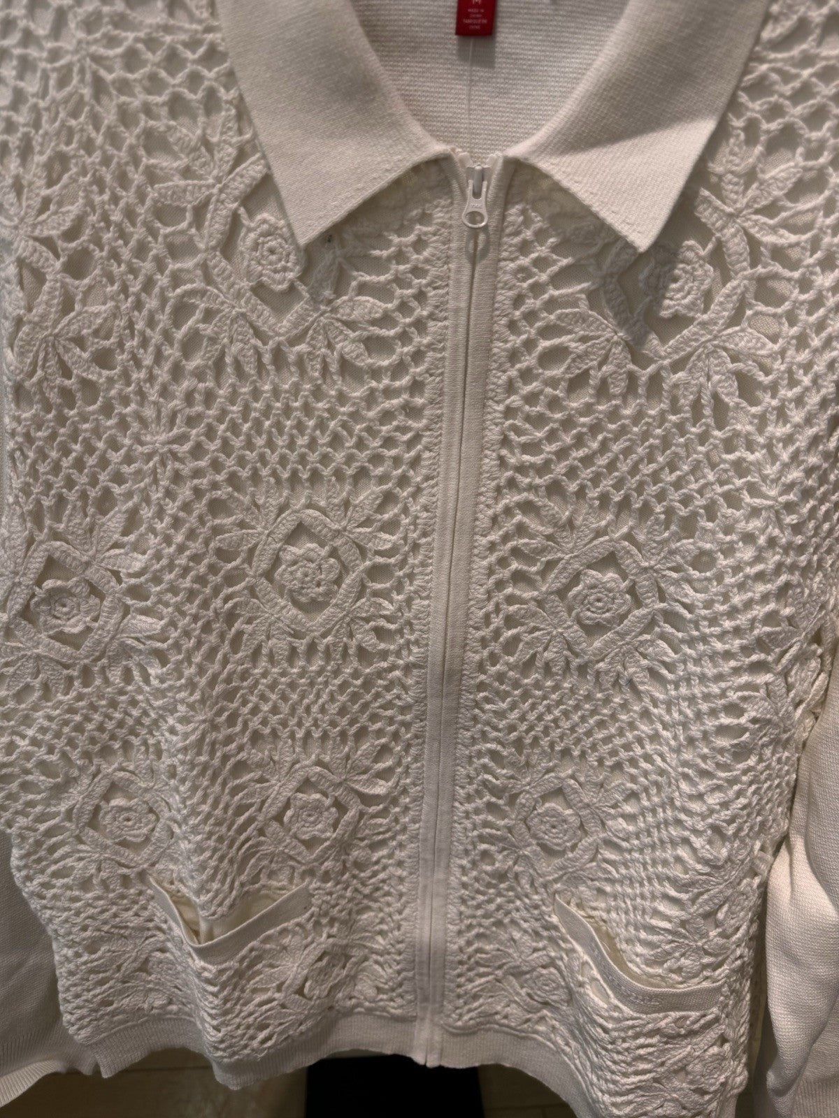 Supreme Crochet Zipup Cardigan White Size M