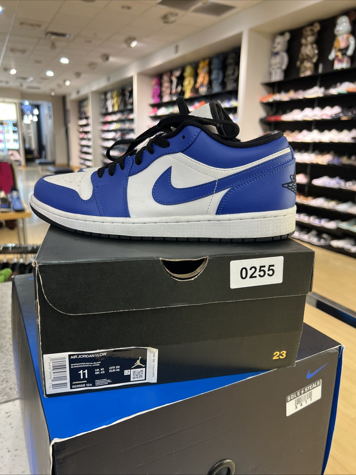 Air Jordan 1 Low Game Royal Blue White Sz 11 USED