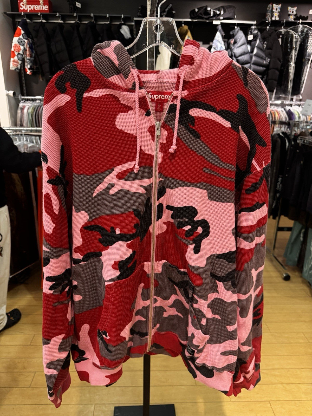 Supreme Hooded Zipup Thermal Pink Camo Size XL