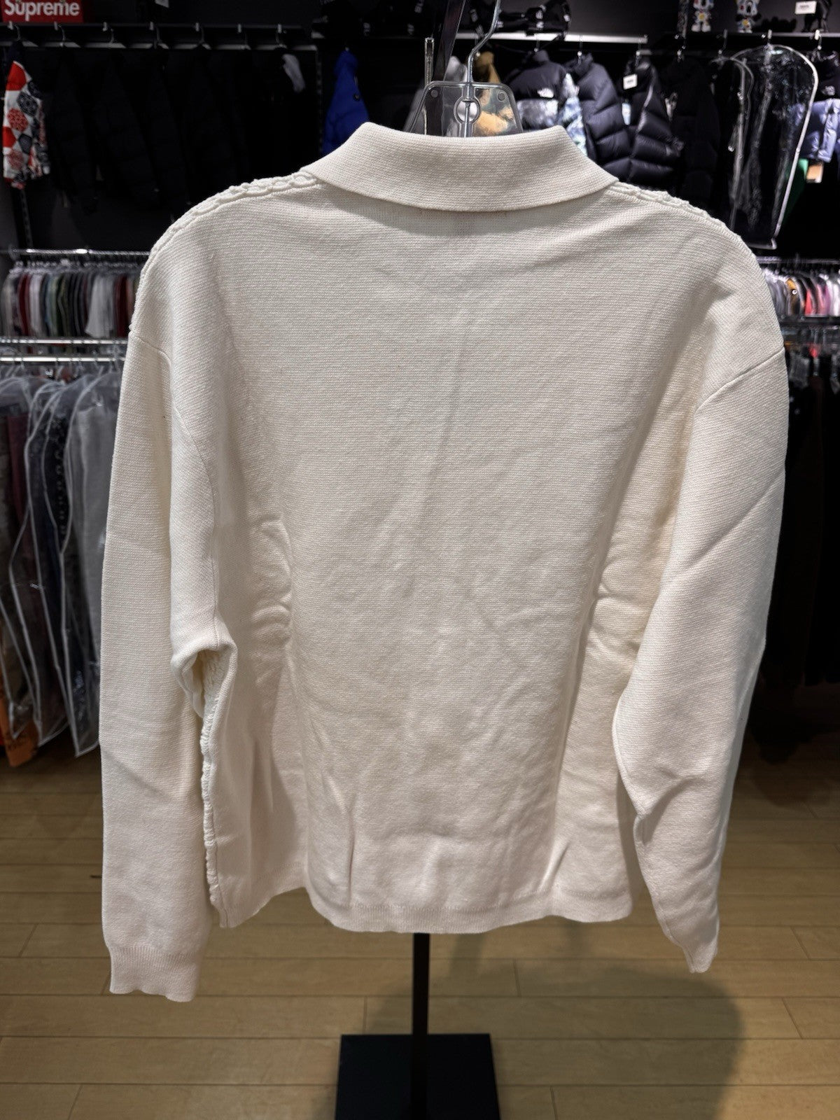 Supreme Crochet Zipup Cardigan White Size M