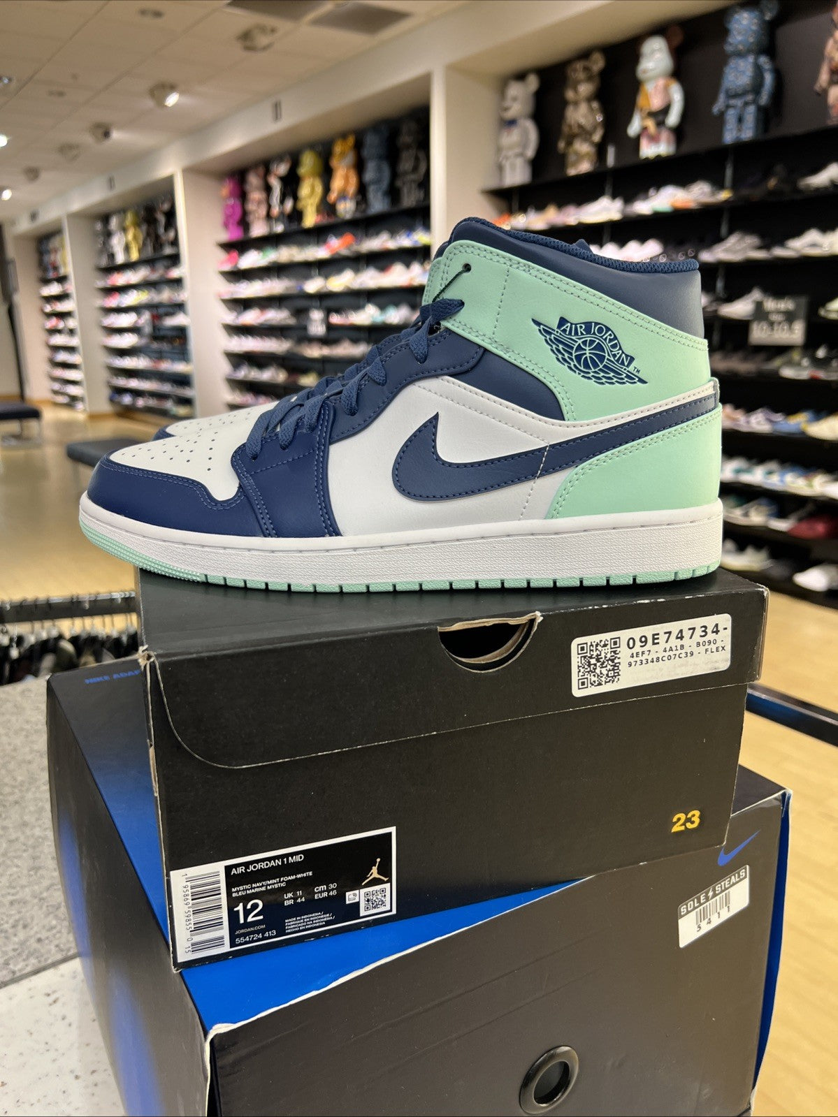 Jordan 1 Mid Blue Mint Sz 12 DEFECT