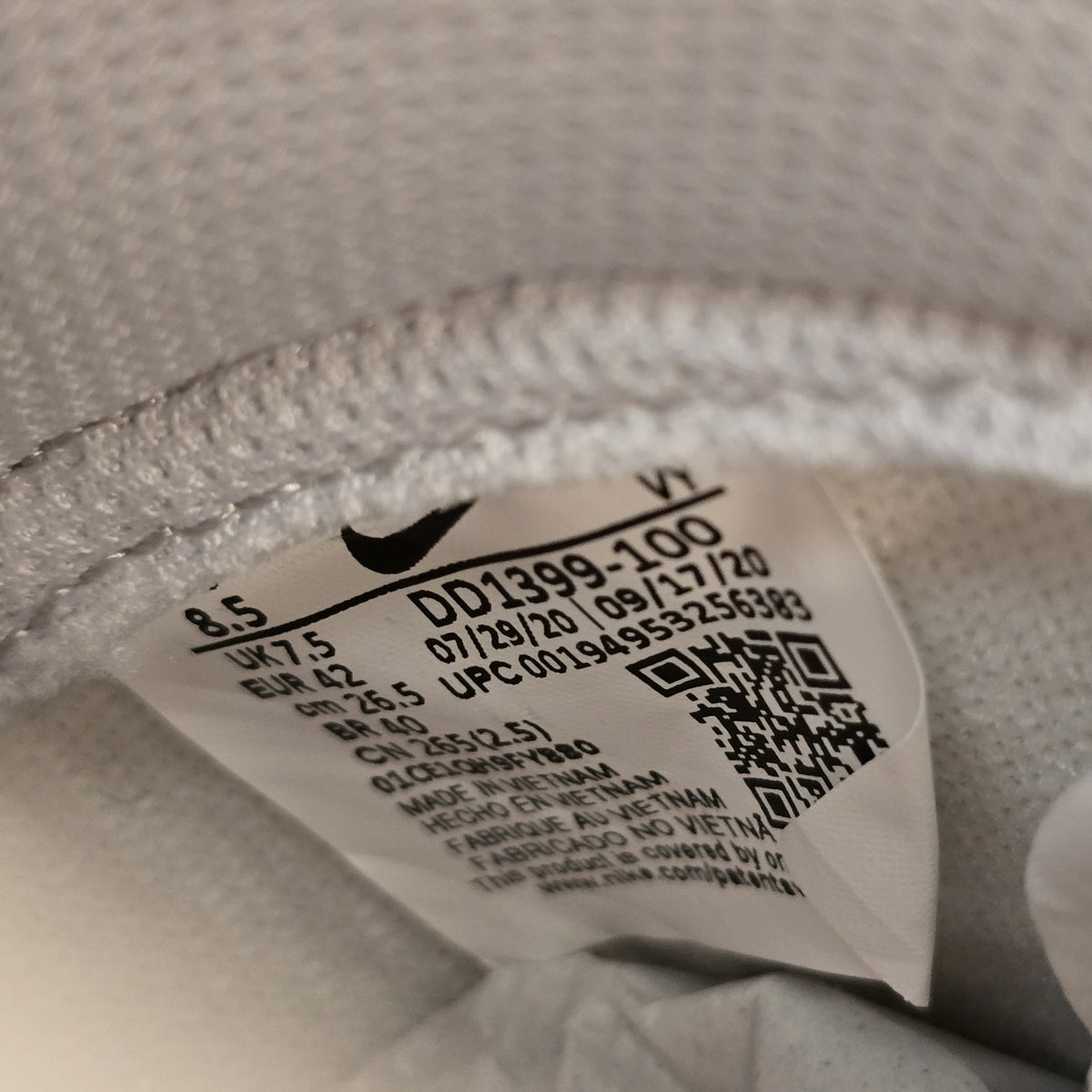 Size 8.5 - Nike Dunk High Vast Grey Replacement Box