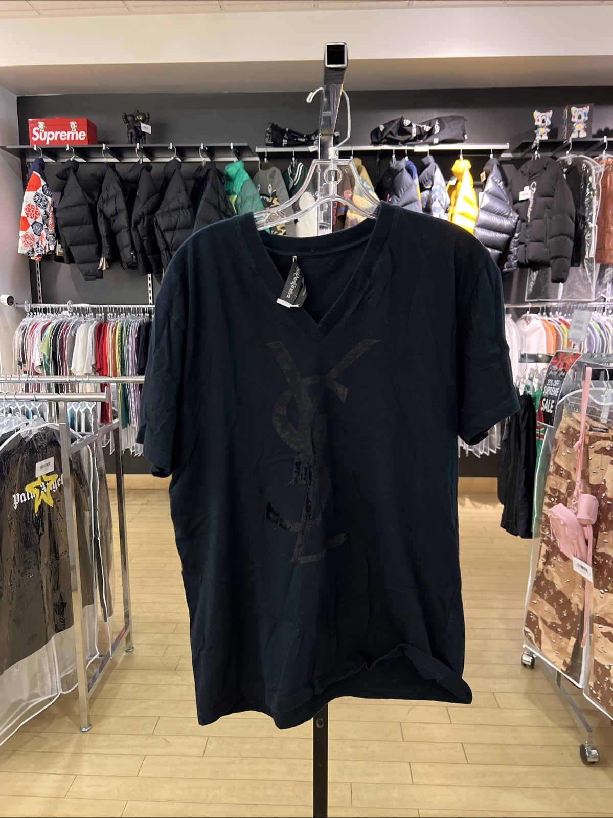 Yves Saint Laurent V Neck T-Shirt Women’s Sz XL USED